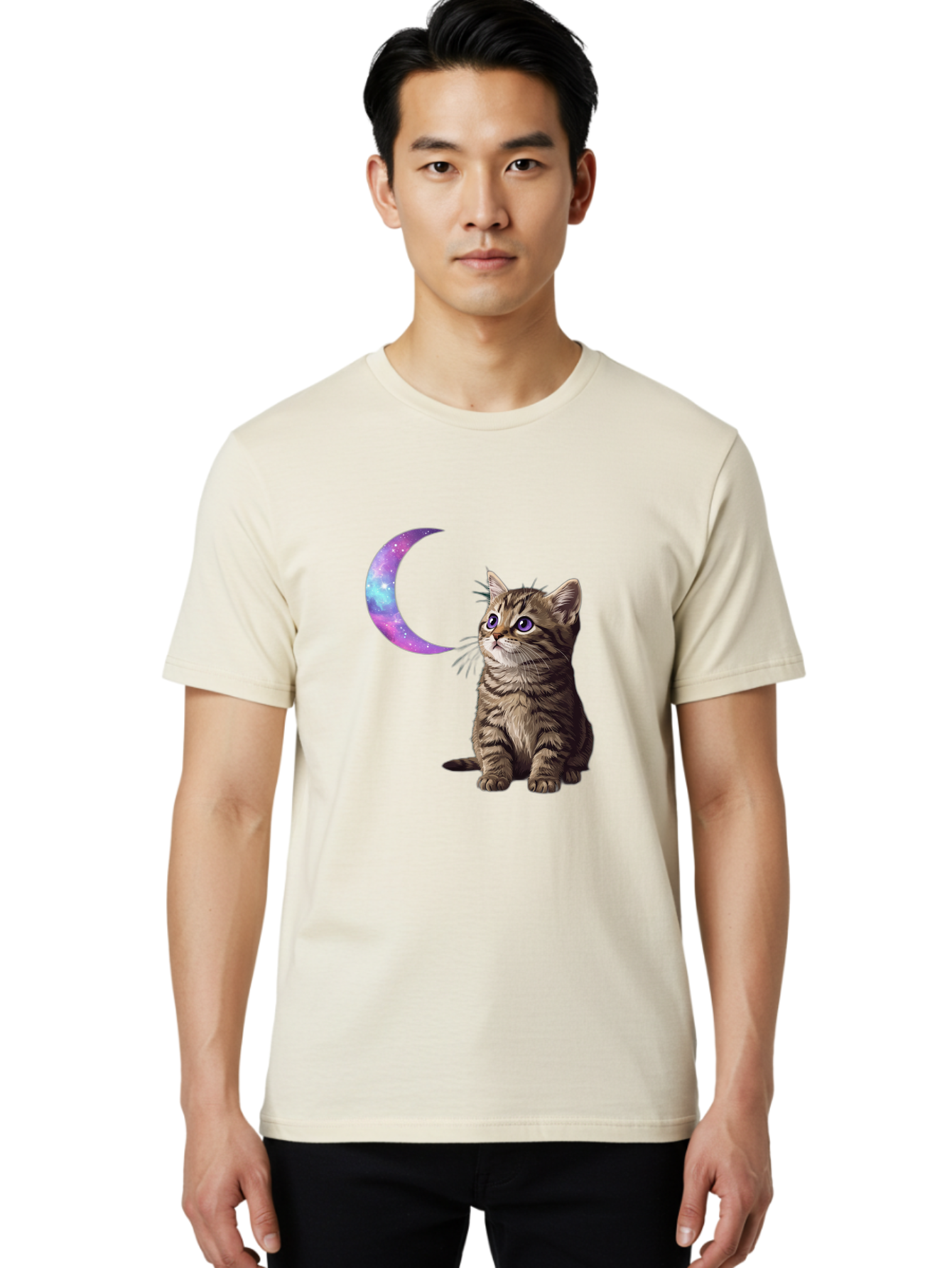 Cat-And-Crescent-Moon-3 Men'S Graphic Tee, 100% Cotton, Comfortable Casual Summer Wear, Machine Washable, Vintage Camera, Old Camera, Antique Camera, Black Camera, Classic Photography, Photography Equipment, Nostalgic Device, Film Camera, Bai621 27