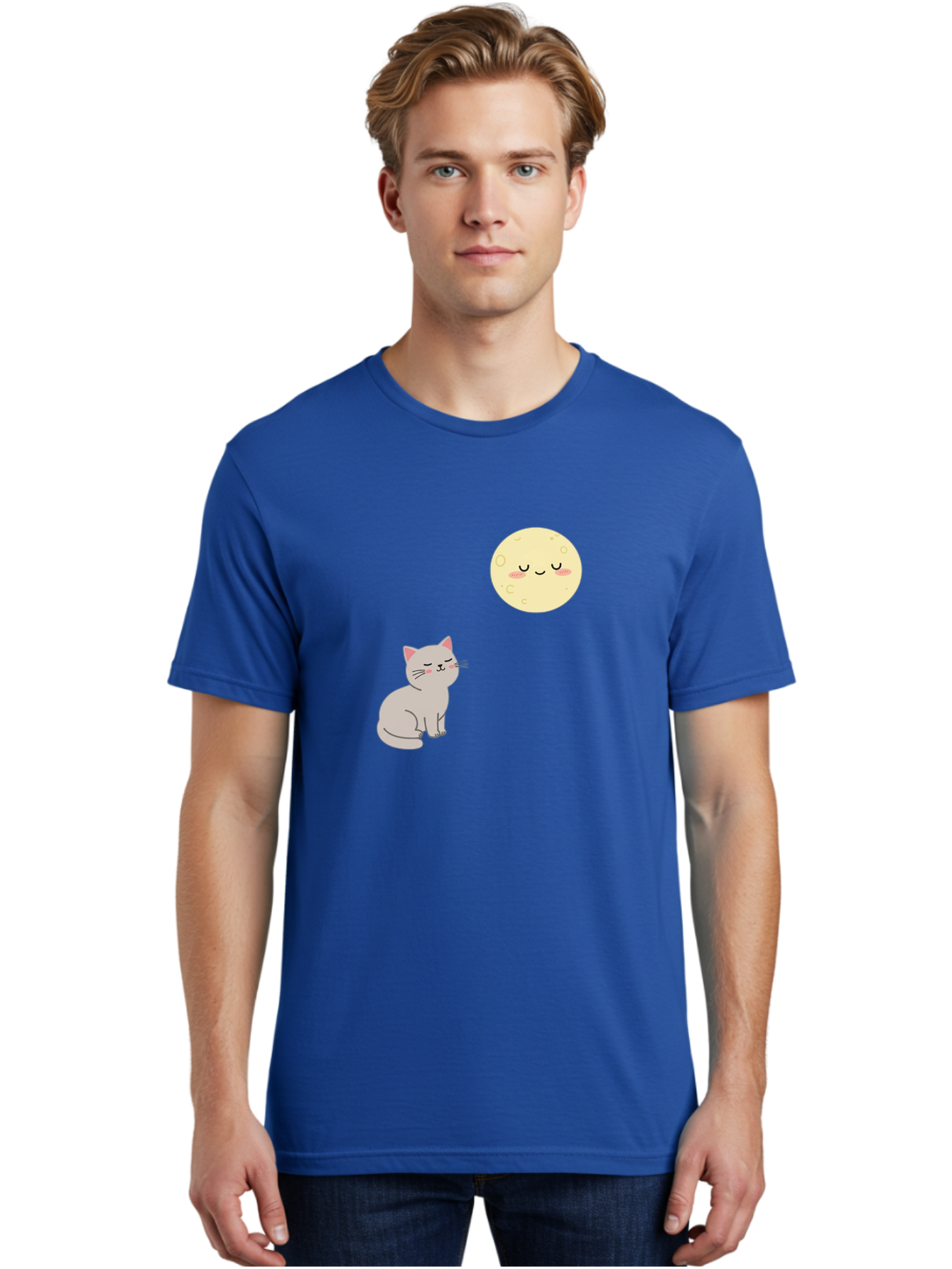 Cat-And-Moon-1 Men'S Graphic Tee, 100% Cotton, Comfortable Casual Summer Wear, Machine Washable, Vintage Camera, Old Camera, Antique Camera, Black Camera, Classic Photography, Photography Equipment, Nostalgic Device, Film Camera, Camera Art Bai623 16