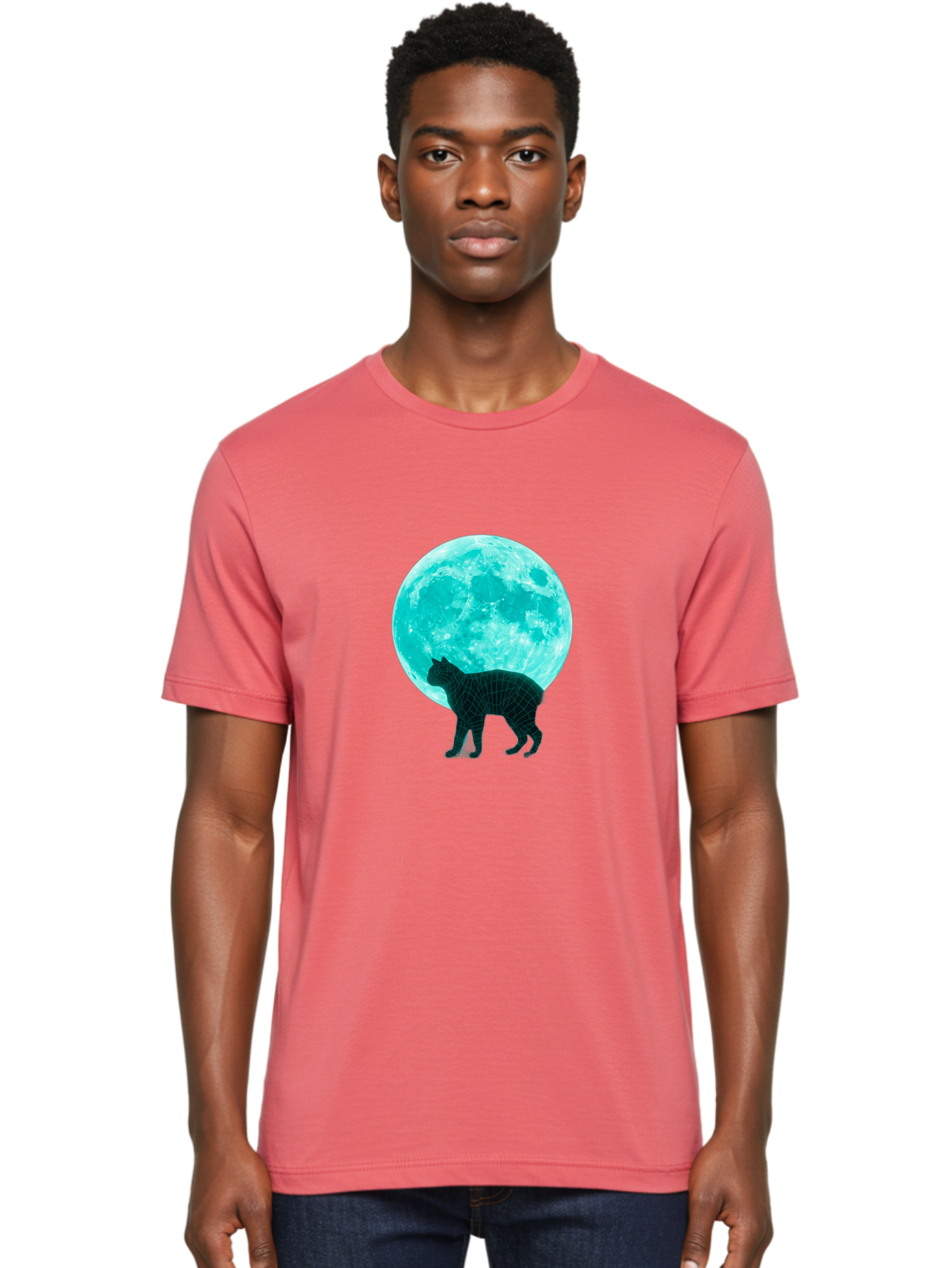 Cat-And-Moon-2 Men'S Graphic Tee, 100% Cotton, Comfortable Casual Summer Wear, Machine Washable, Vintage Camera, Old Camera, Antique Camera, Black Camera, Classic Photography, Photography Equipment, Nostalgic Device, Film Camera, Camera Art Bai624 27