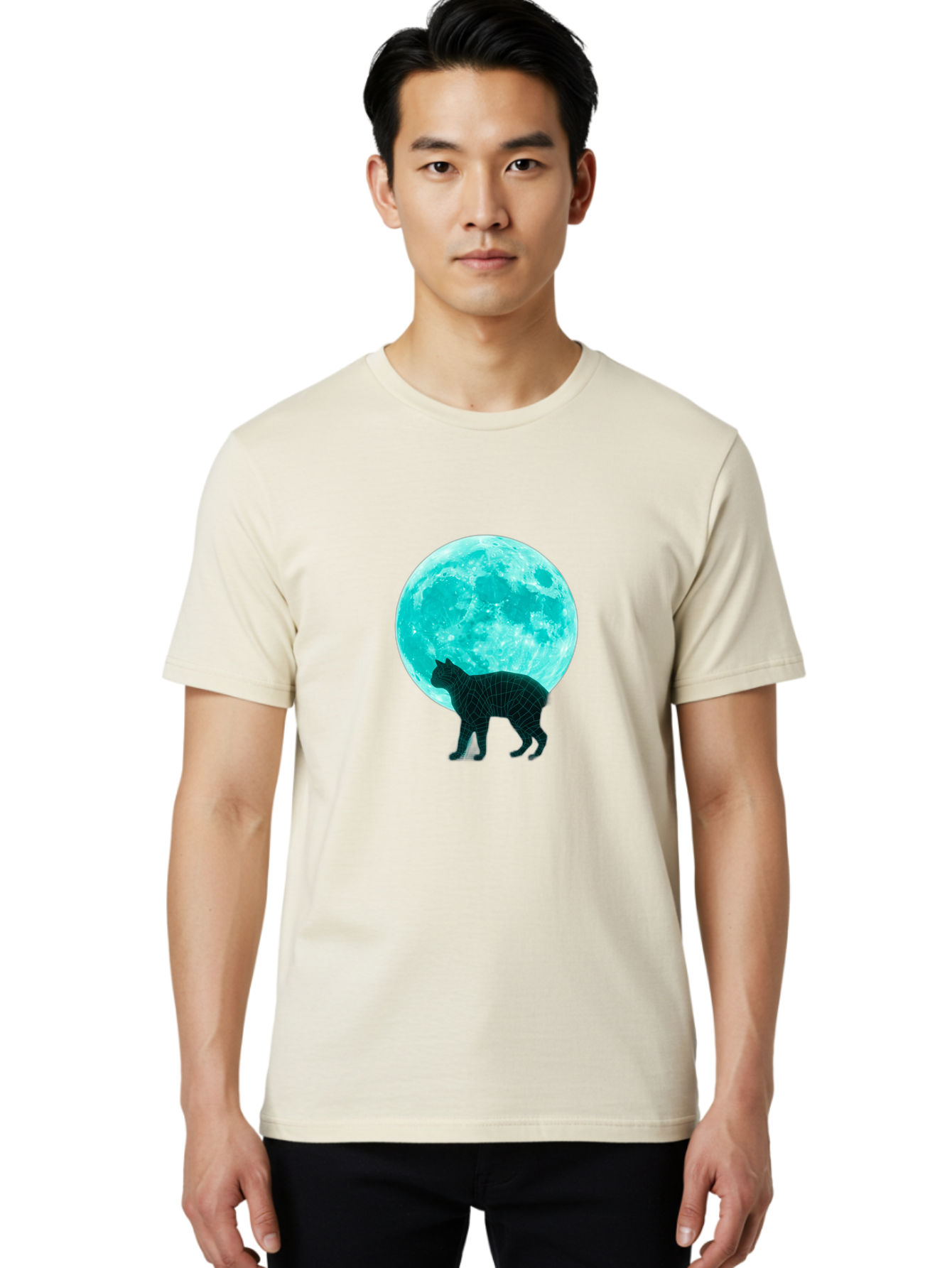 Cat-And-Moon-2 Men'S Graphic Tee, 100% Cotton, Comfortable Casual Summer Wear, Machine Washable, Vintage Camera, Old Camera, Antique Camera, Black Camera, Classic Photography, Photography Equipment, Nostalgic Device, Film Camera, Camera Art Bai624 17