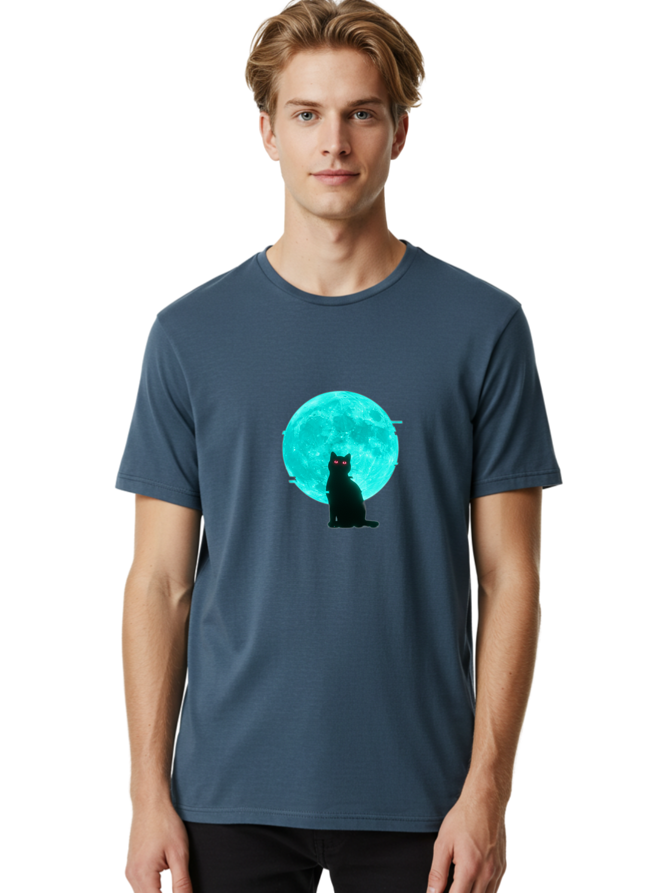 Cat-And-Moon-3 Men'S Graphic Tee, 100% Cotton, Comfortable Casual Summer Wear, Machine Washable, Vintage Camera, Old Camera, Antique Camera, Black Camera, Classic Photography, Photography Equipment, Nostalgic Device, Film Camera, Camera Art Bai625 27