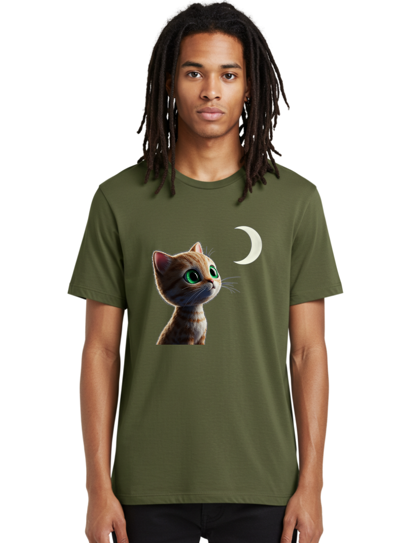 Cat-Gazing-At-Crescent-Moon Men'S Graphic Tee, 100% Cotton, Comfortable Casual Summer Wear, Machine Washable, Vintage Camera, Old Camera, Antique Camera, Black Camera, Classic Photography, Photography Equipment, Nostalgic Device, Film Camera, Bai628 28