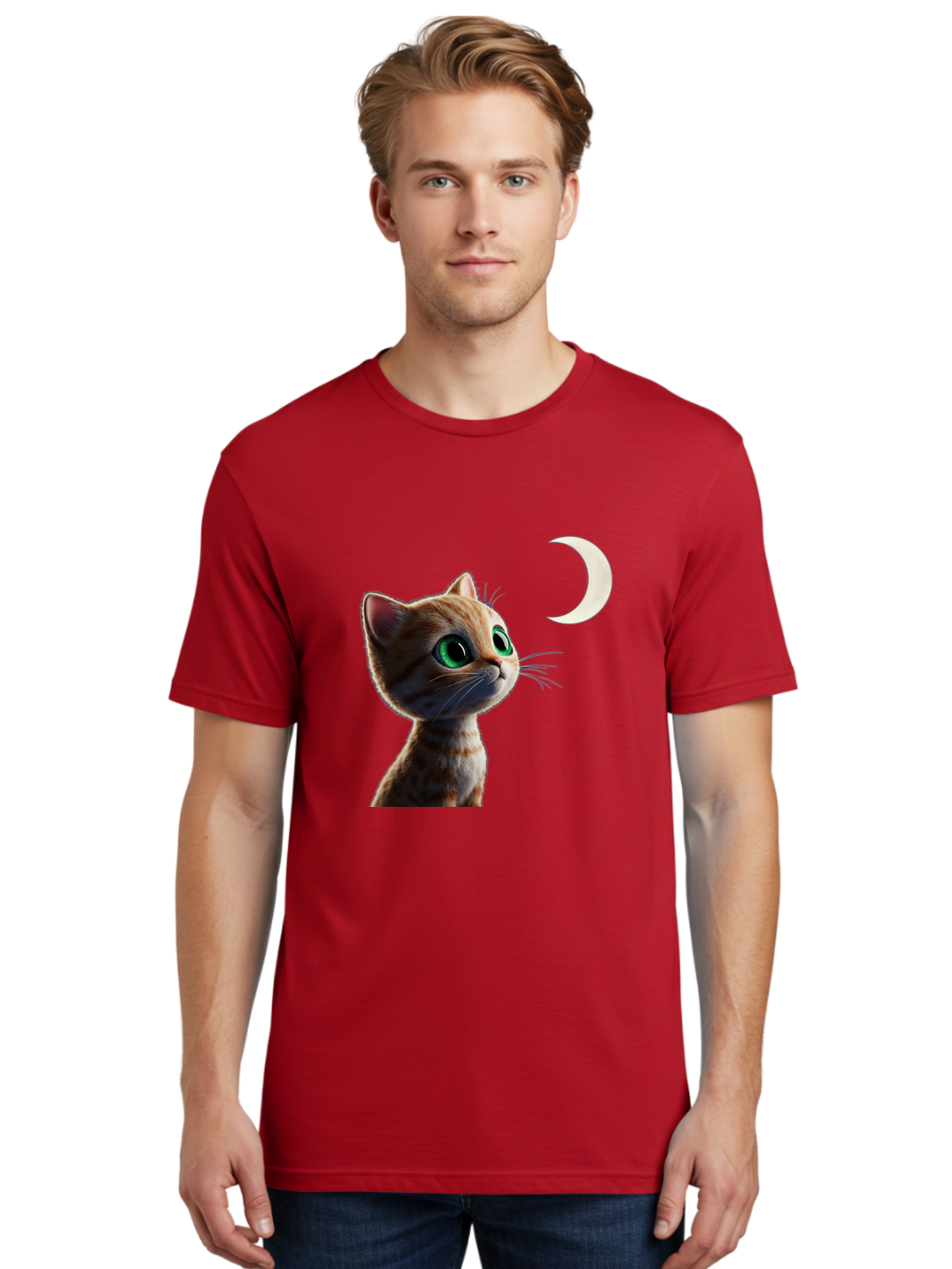 Cat-Gazing-At-Crescent-Moon Men'S Graphic Tee, 100% Cotton, Comfortable Casual Summer Wear, Machine Washable, Vintage Camera, Old Camera, Antique Camera, Black Camera, Classic Photography, Photography Equipment, Nostalgic Device, Film Camera, Bai628 20