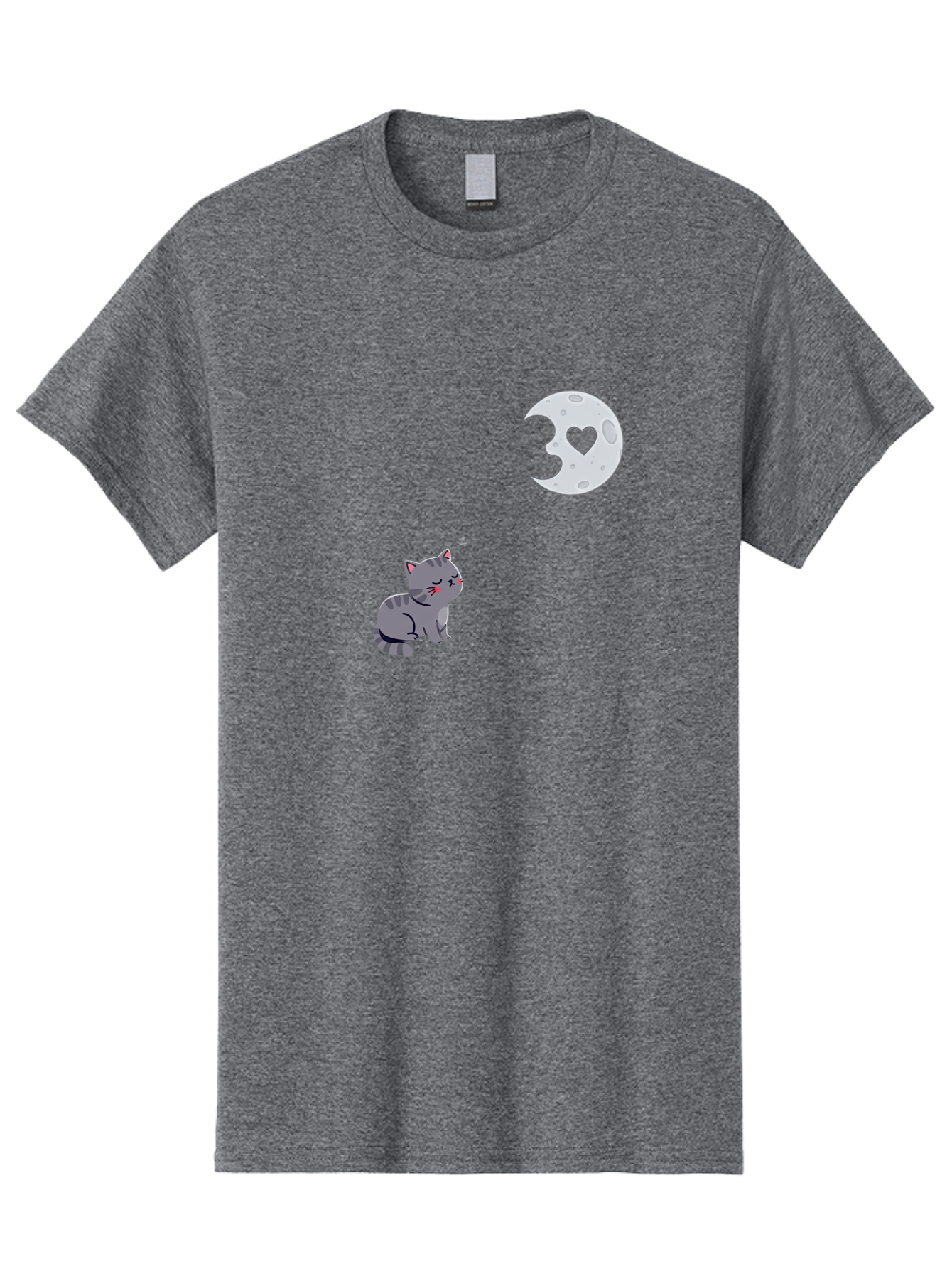 Cat-Gazing-At-Heart-Moon Men'S Graphic Tee, 100% Cotton, Comfortable Casual Summer Wear, Machine Washable, Vintage Camera, Old Camera, Antique Camera, Black Camera, Classic Photography, Photography Equipment, Nostalgic Device, Film Camera, Bai629 3