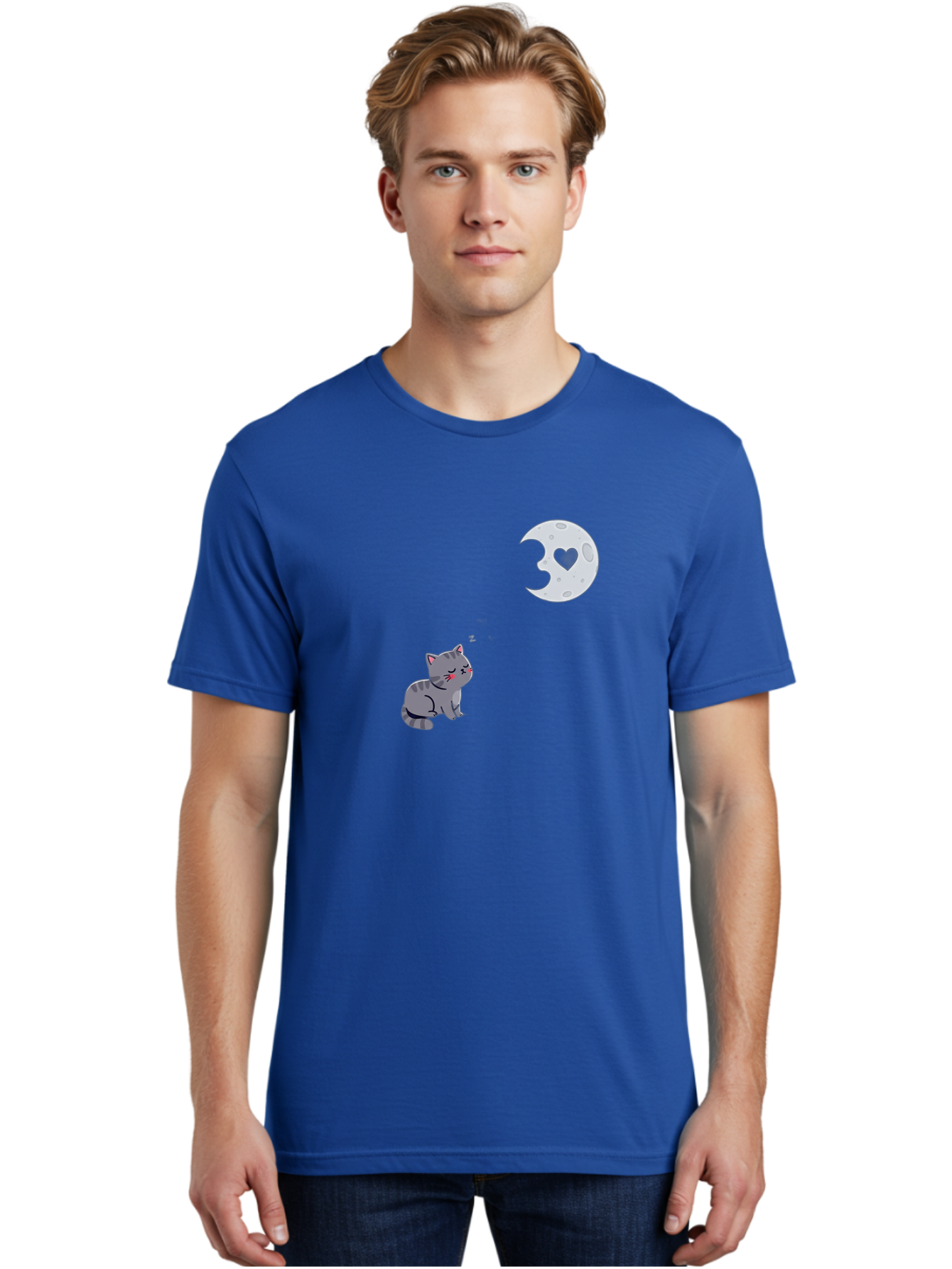 Cat-Gazing-At-Heart-Moon Men'S Graphic Tee, 100% Cotton, Comfortable Casual Summer Wear, Machine Washable, Vintage Camera, Old Camera, Antique Camera, Black Camera, Classic Photography, Photography Equipment, Nostalgic Device, Film Camera, Bai629 30
