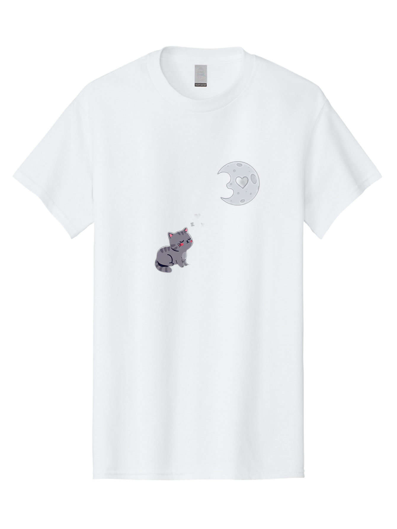 Cat-Gazing-At-Heart-Moon Men'S Graphic Tee, 100% Cotton, Comfortable Casual Summer Wear, Machine Washable, Vintage Camera, Old Camera, Antique Camera, Black Camera, Classic Photography, Photography Equipment, Nostalgic Device, Film Camera, Bai629 4