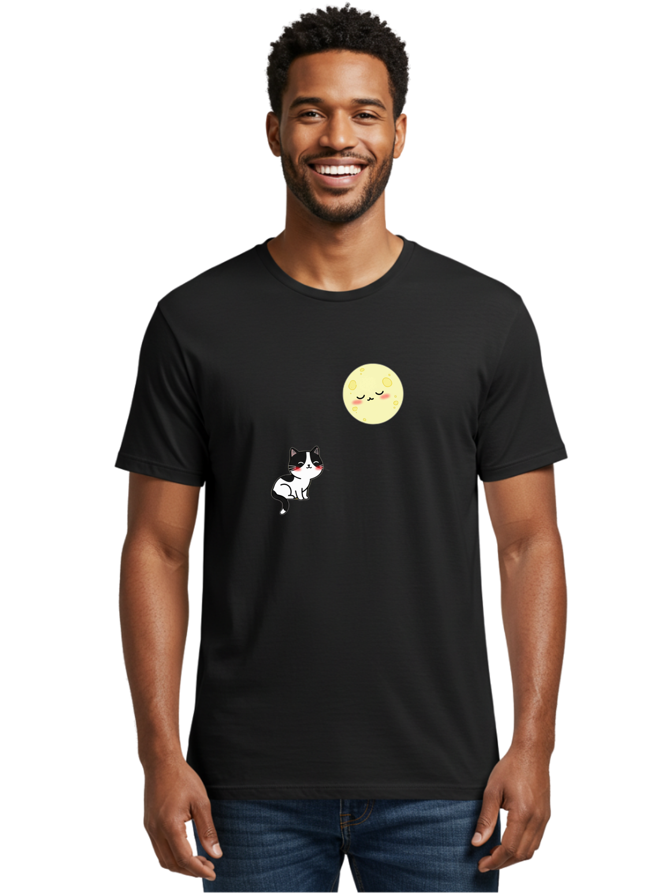 Cat-Gazing-At-Moon Men'S Graphic Tee, 100% Cotton, Comfortable Casual Summer Wear, Machine Washable, Vintage Camera, Old Camera, Antique Camera, Black Camera, Classic Photography, Photography Equipment, Nostalgic Device, Film Camera, Bai630 21