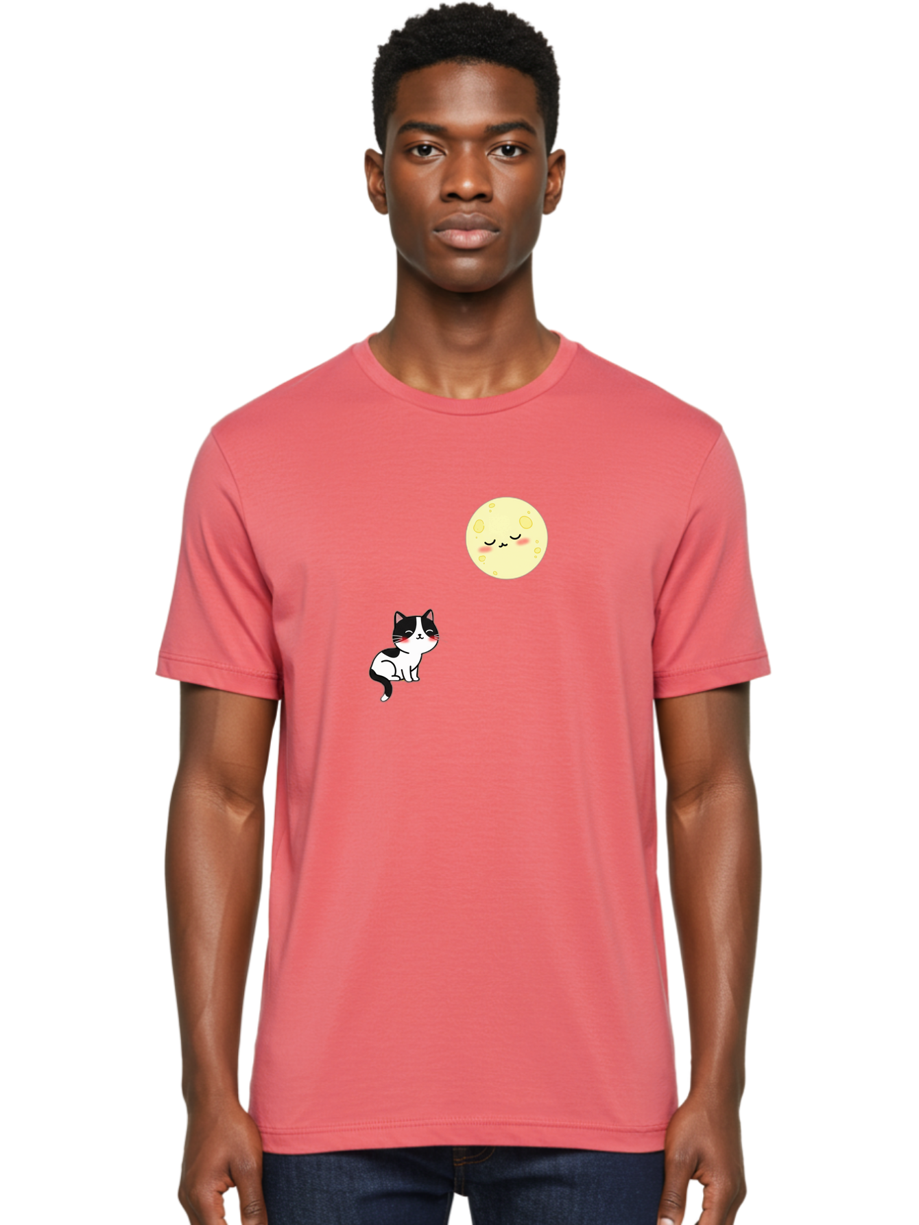 Cat-Gazing-At-Moon Men'S Graphic Tee, 100% Cotton, Comfortable Casual Summer Wear, Machine Washable, Vintage Camera, Old Camera, Antique Camera, Black Camera, Classic Photography, Photography Equipment, Nostalgic Device, Film Camera, Bai630 28