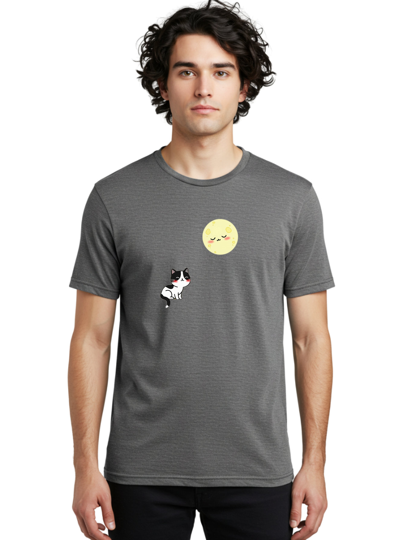 Cat-Gazing-At-Moon Men'S Graphic Tee, 100% Cotton, Comfortable Casual Summer Wear, Machine Washable, Vintage Camera, Old Camera, Antique Camera, Black Camera, Classic Photography, Photography Equipment, Nostalgic Device, Film Camera, Bai630 20