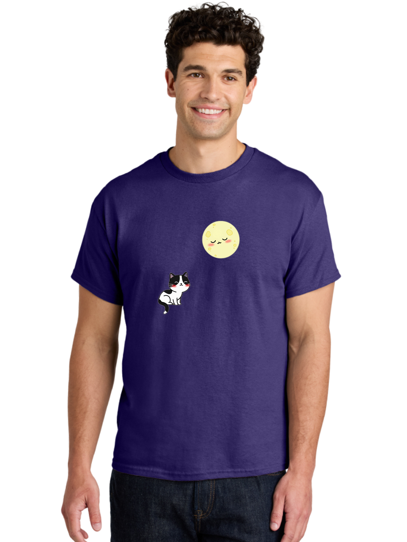Cat-Gazing-At-Moon Men'S Graphic Tee, 100% Cotton, Comfortable Casual Summer Wear, Machine Washable, Vintage Camera, Old Camera, Antique Camera, Black Camera, Classic Photography, Photography Equipment, Nostalgic Device, Film Camera, Bai630 25