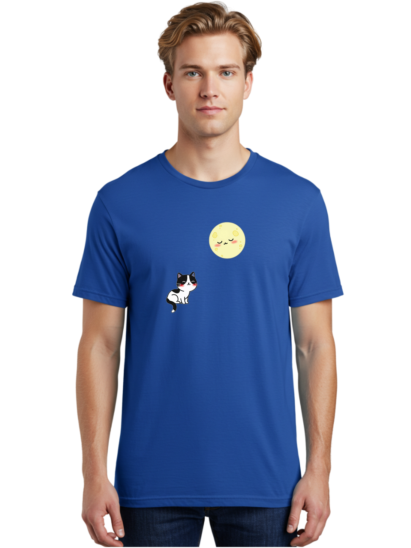 Cat-Gazing-At-Moon Men'S Graphic Tee, 100% Cotton, Comfortable Casual Summer Wear, Machine Washable, Vintage Camera, Old Camera, Antique Camera, Black Camera, Classic Photography, Photography Equipment, Nostalgic Device, Film Camera, Bai630 30