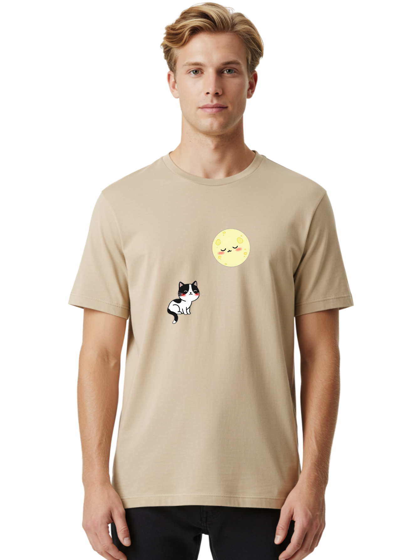 Cat-Gazing-At-Moon Men'S Graphic Tee, 100% Cotton, Comfortable Casual Summer Wear, Machine Washable, Vintage Camera, Old Camera, Antique Camera, Black Camera, Classic Photography, Photography Equipment, Nostalgic Device, Film Camera, Bai630 18