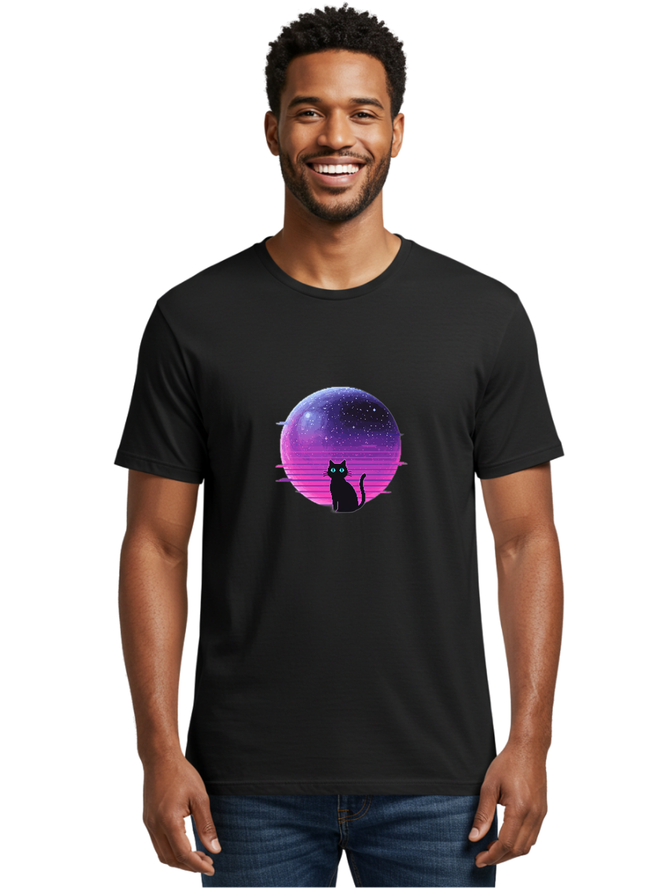 Cat-In-Retro-Sunset Men'S Graphic Tee, 100% Cotton, Comfortable Casual Summer Wear, Machine Washable, Vintage Camera, Old Camera, Antique Camera, Black Camera, Classic Photography, Photography Equipment, Nostalgic Device, Film Camera, Bai631 20