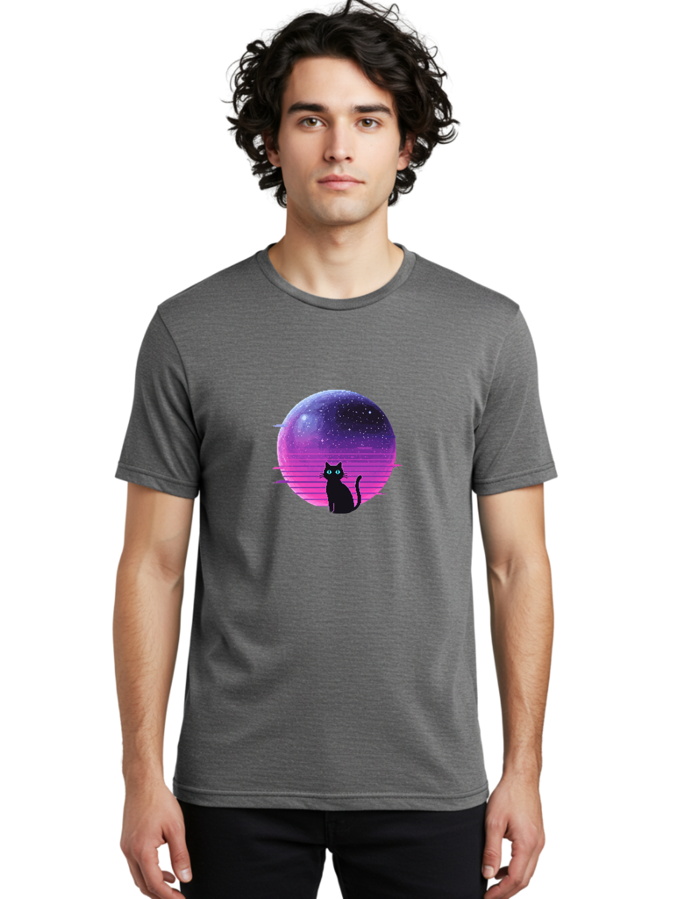 Cat-In-Retro-Sunset Men'S Graphic Tee, 100% Cotton, Comfortable Casual Summer Wear, Machine Washable, Vintage Camera, Old Camera, Antique Camera, Black Camera, Classic Photography, Photography Equipment, Nostalgic Device, Film Camera, Bai631 28