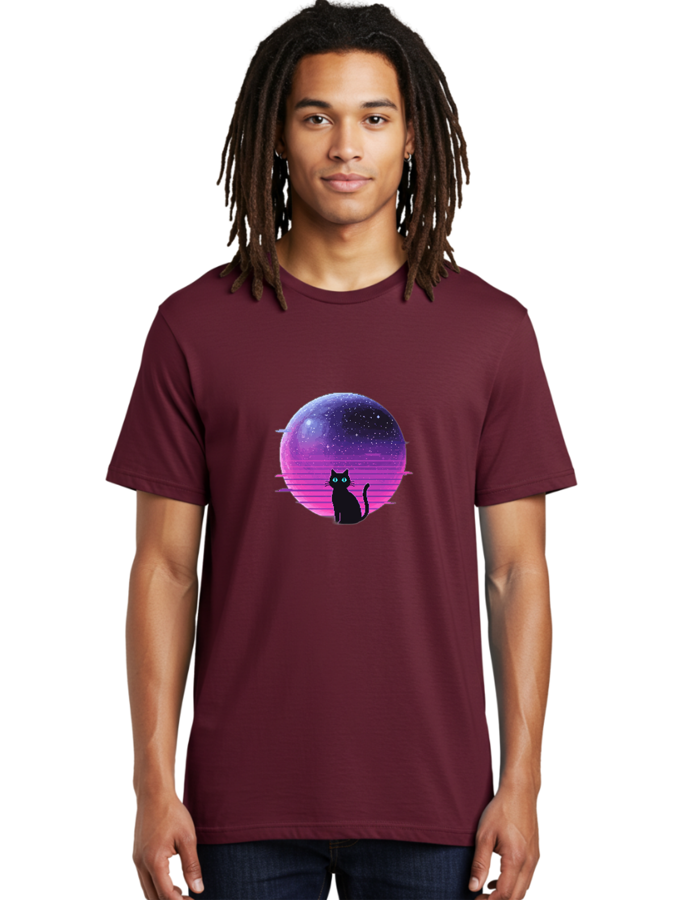 Cat-In-Retro-Sunset Men'S Graphic Tee, 100% Cotton, Comfortable Casual Summer Wear, Machine Washable, Vintage Camera, Old Camera, Antique Camera, Black Camera, Classic Photography, Photography Equipment, Nostalgic Device, Film Camera, Bai631 17