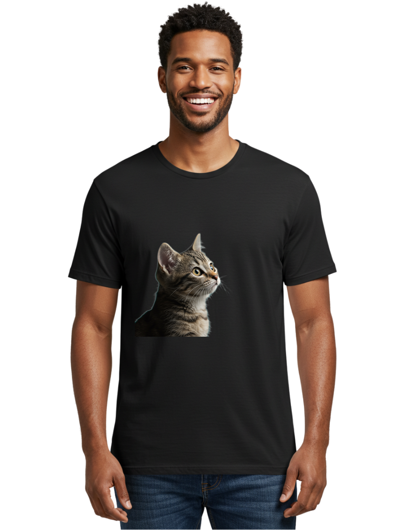 Cat-Looking-Up Men'S Graphic Tee, 100% Cotton, Comfortable Casual Summer Wear, Machine Washable, Vintage Camera, Old Camera, Antique Camera, Black Camera, Classic Photography, Photography Equipment, Nostalgic Device, Film Camera, Camera Art Bai633 16