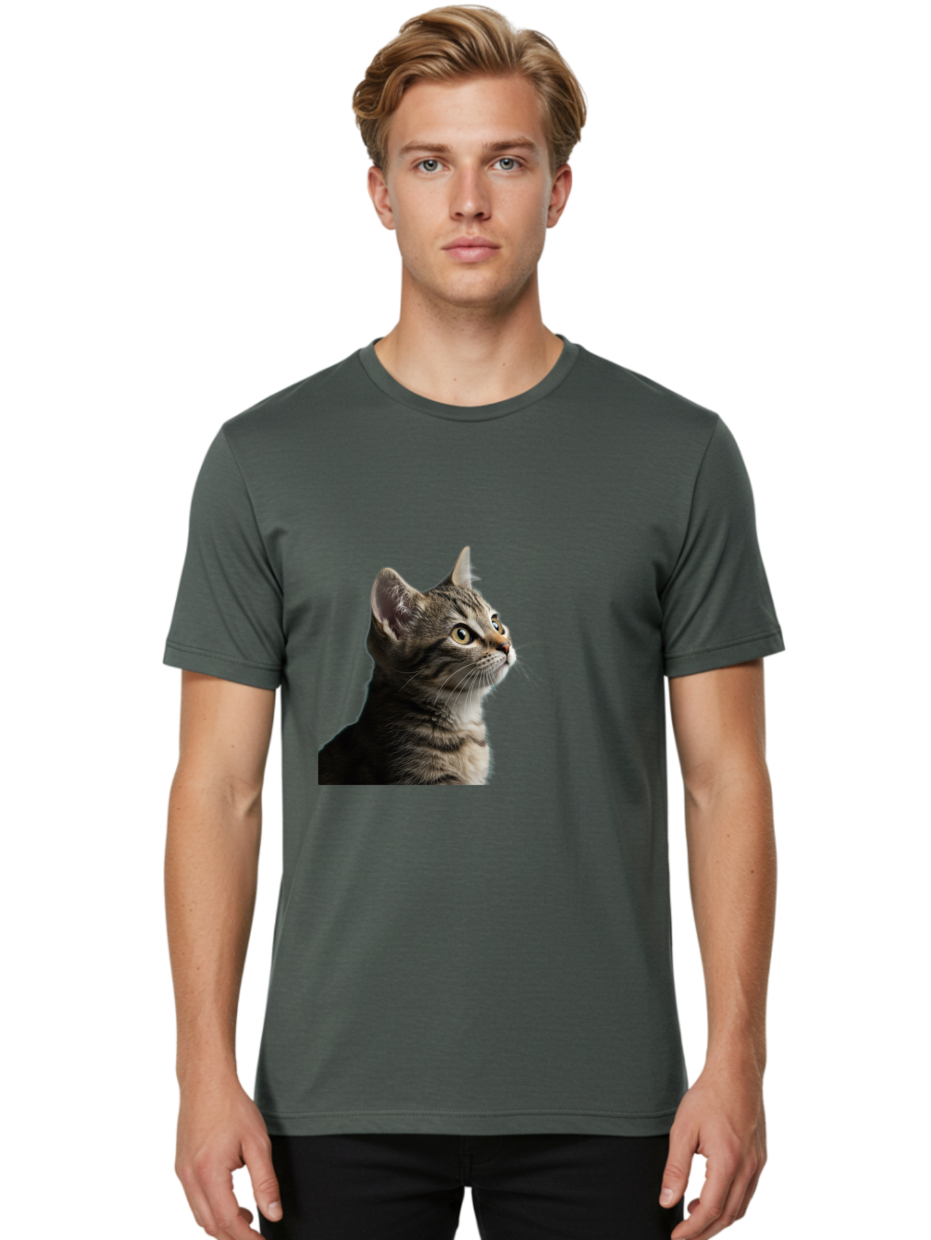 Cat-Looking-Up Men'S Graphic Tee, 100% Cotton, Comfortable Casual Summer Wear, Machine Washable, Vintage Camera, Old Camera, Antique Camera, Black Camera, Classic Photography, Photography Equipment, Nostalgic Device, Film Camera, Camera Art Bai633 26