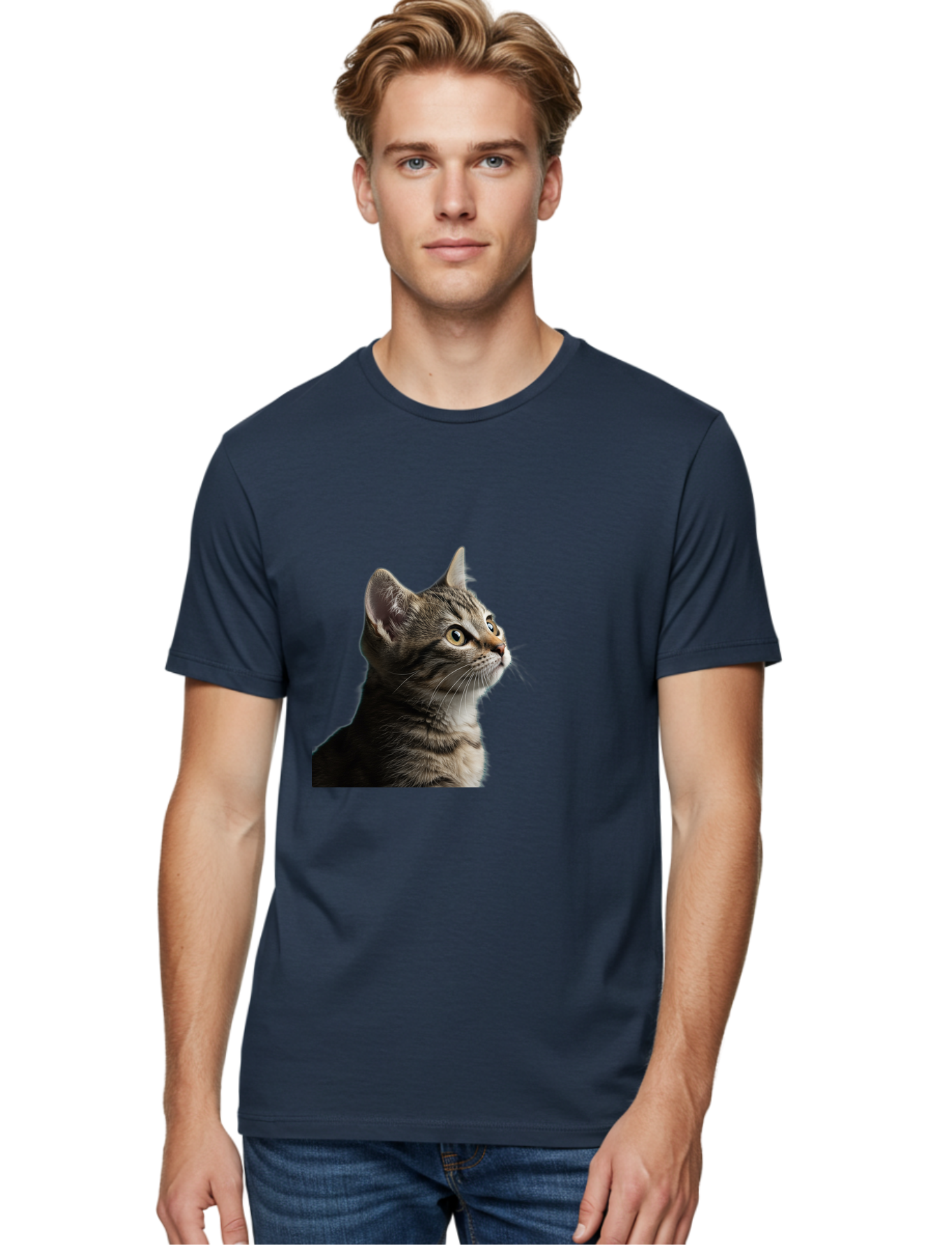 Cat-Looking-Up Men'S Graphic Tee, 100% Cotton, Comfortable Casual Summer Wear, Machine Washable, Vintage Camera, Old Camera, Antique Camera, Black Camera, Classic Photography, Photography Equipment, Nostalgic Device, Film Camera, Camera Art Bai633 22
