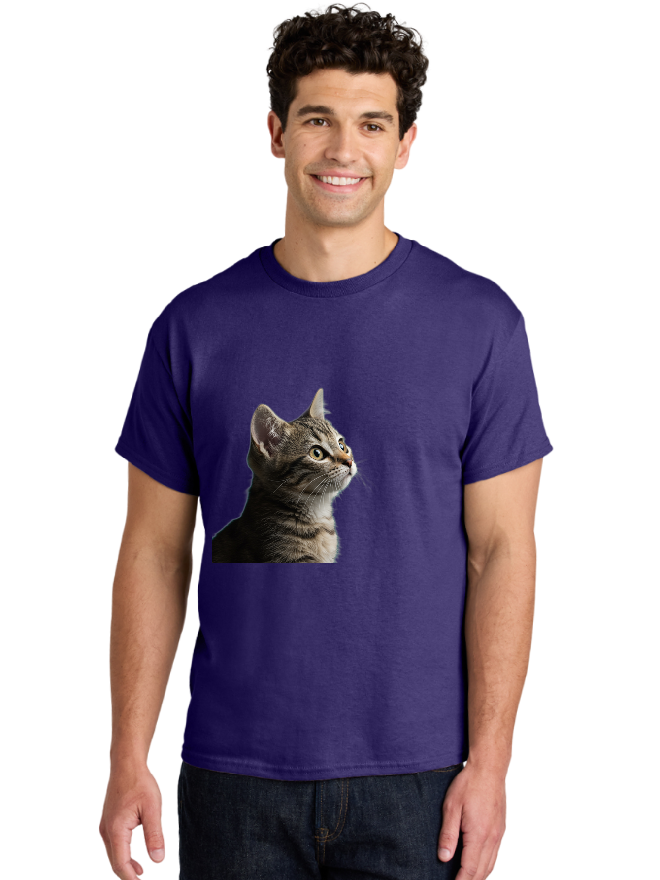 Cat-Looking-Up Men'S Graphic Tee, 100% Cotton, Comfortable Casual Summer Wear, Machine Washable, Vintage Camera, Old Camera, Antique Camera, Black Camera, Classic Photography, Photography Equipment, Nostalgic Device, Film Camera, Camera Art Bai633 28
