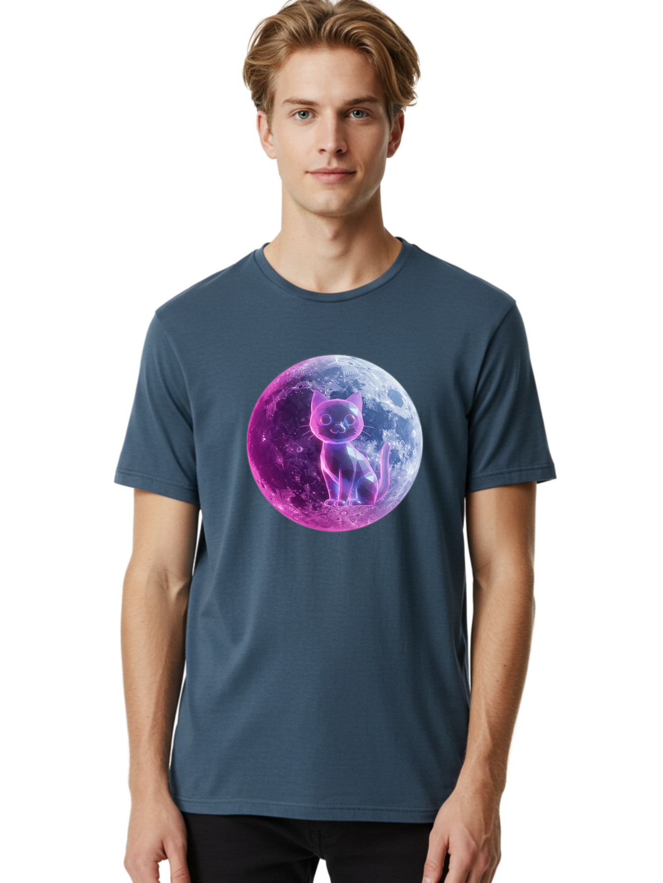 Cat-On-The-Moon-1 Men'S Graphic Tee, 100% Cotton, Comfortable Casual Summer Wear, Machine Washable, Vintage Camera, Old Camera, Antique Camera, Black Camera, Classic Photography, Photography Equipment, Nostalgic Device, Film Camera, Camera Art Bai638 18