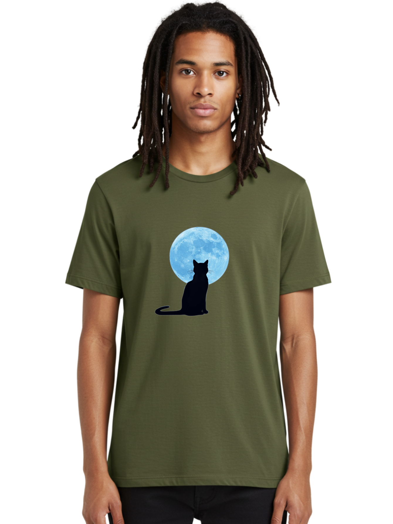 Cat-Silhouette-Full-Moon Men'S Graphic Tee, 100% Cotton, Comfortable Casual Summer Wear, Machine Washable, Vintage Camera, Old Camera, Antique Camera, Black Camera, Classic Photography, Photography Equipment, Nostalgic Device, Film Camera, Bai640 20