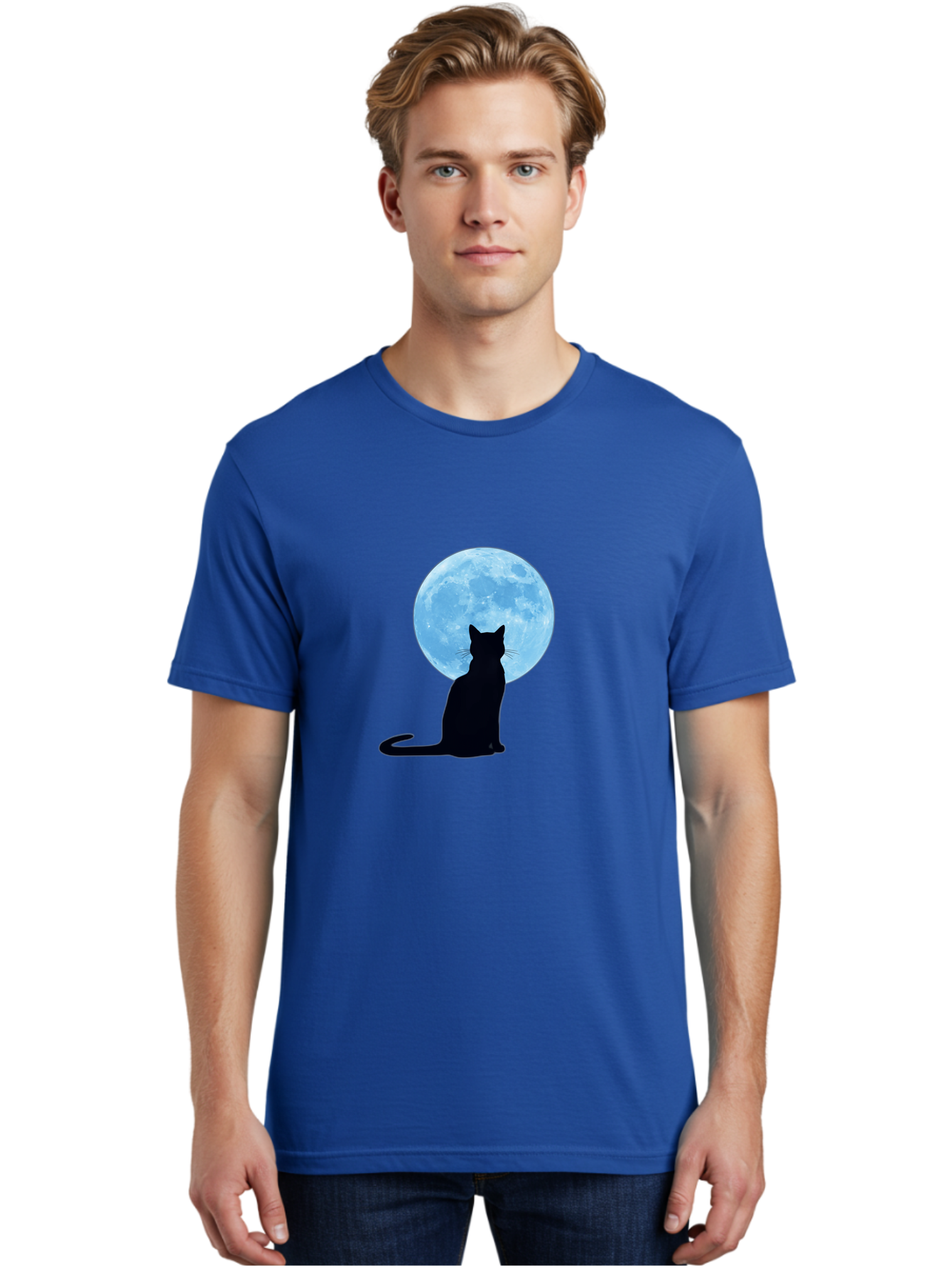 Cat-Silhouette-Full-Moon Men'S Graphic Tee, 100% Cotton, Comfortable Casual Summer Wear, Machine Washable, Vintage Camera, Old Camera, Antique Camera, Black Camera, Classic Photography, Photography Equipment, Nostalgic Device, Film Camera, Bai640 26