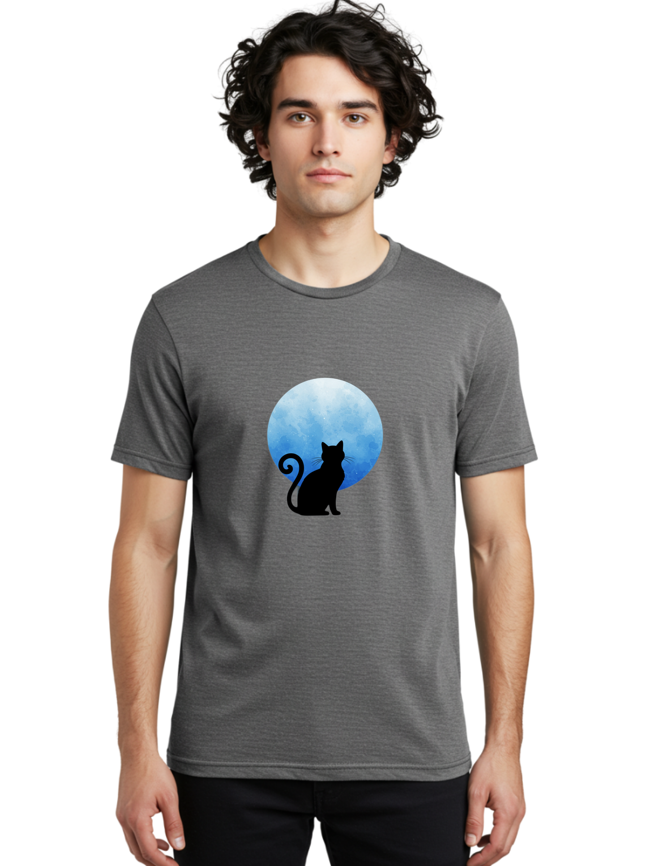 Cat-Silhouette-Moon-1 Men'S Graphic Tee, 100% Cotton, Comfortable Casual Summer Wear, Machine Washable, Vintage Camera, Old Camera, Antique Camera, Black Camera, Classic Photography, Photography Equipment, Nostalgic Device, Film Camera, Bai641 19