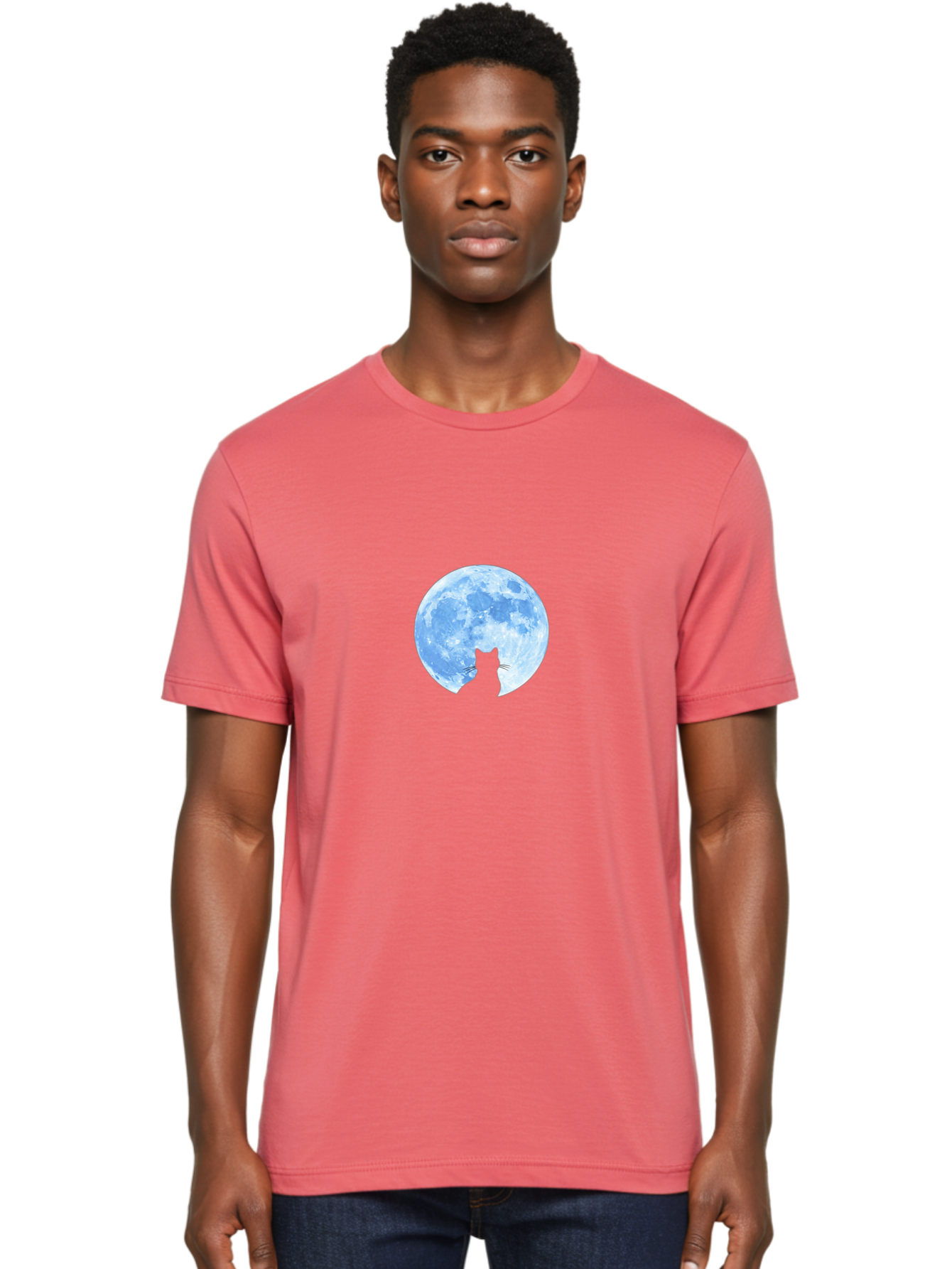 Cat-Silhouette-Moon-2 Men'S Graphic Tee, 100% Cotton, Comfortable Casual Summer Wear, Machine Washable, Vintage Camera, Old Camera, Antique Camera, Black Camera, Classic Photography, Photography Equipment, Nostalgic Device, Film Camera, Bai642 21