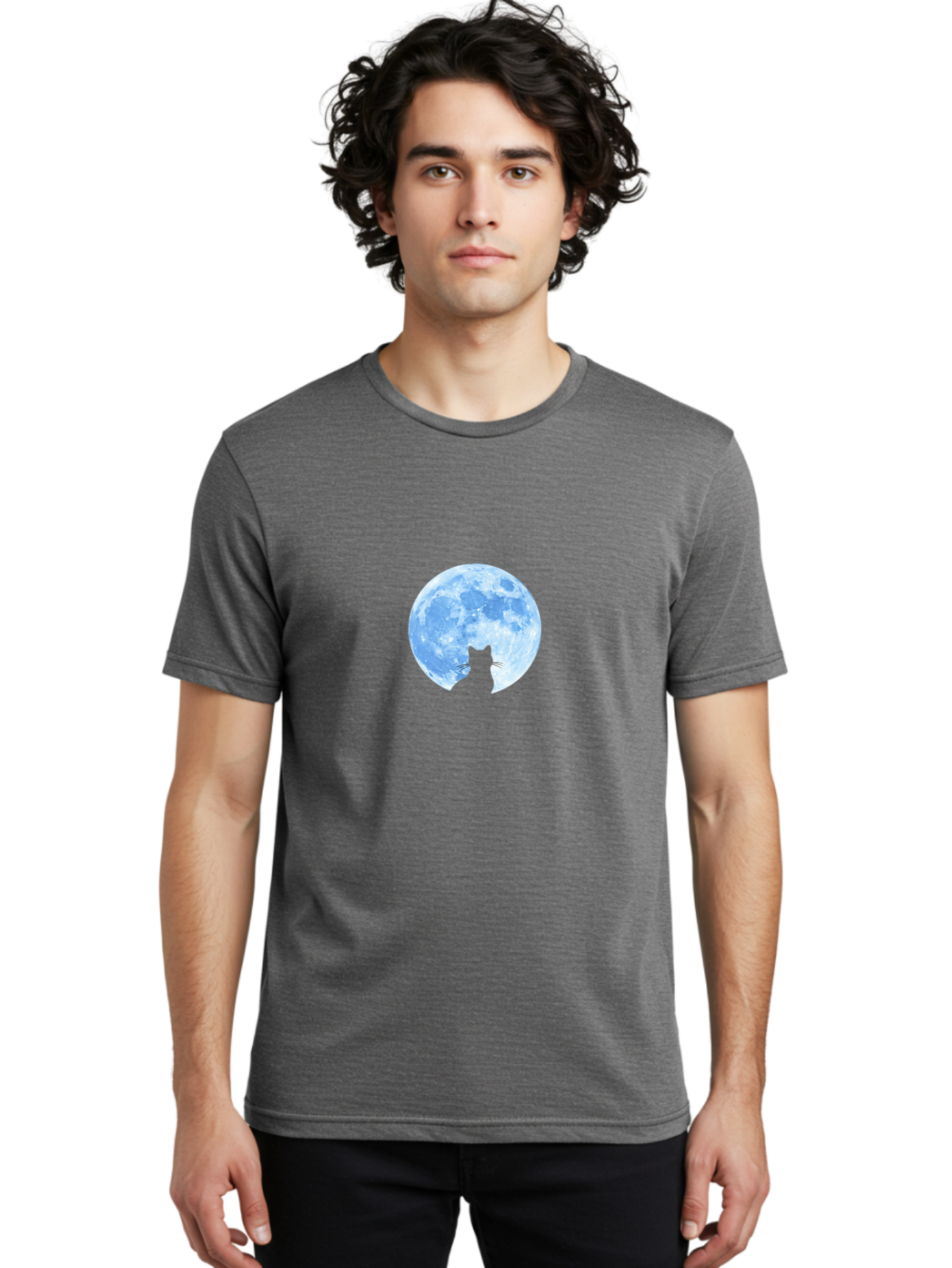 Cat-Silhouette-Moon-2 Men'S Graphic Tee, 100% Cotton, Comfortable Casual Summer Wear, Machine Washable, Vintage Camera, Old Camera, Antique Camera, Black Camera, Classic Photography, Photography Equipment, Nostalgic Device, Film Camera, Bai642 26