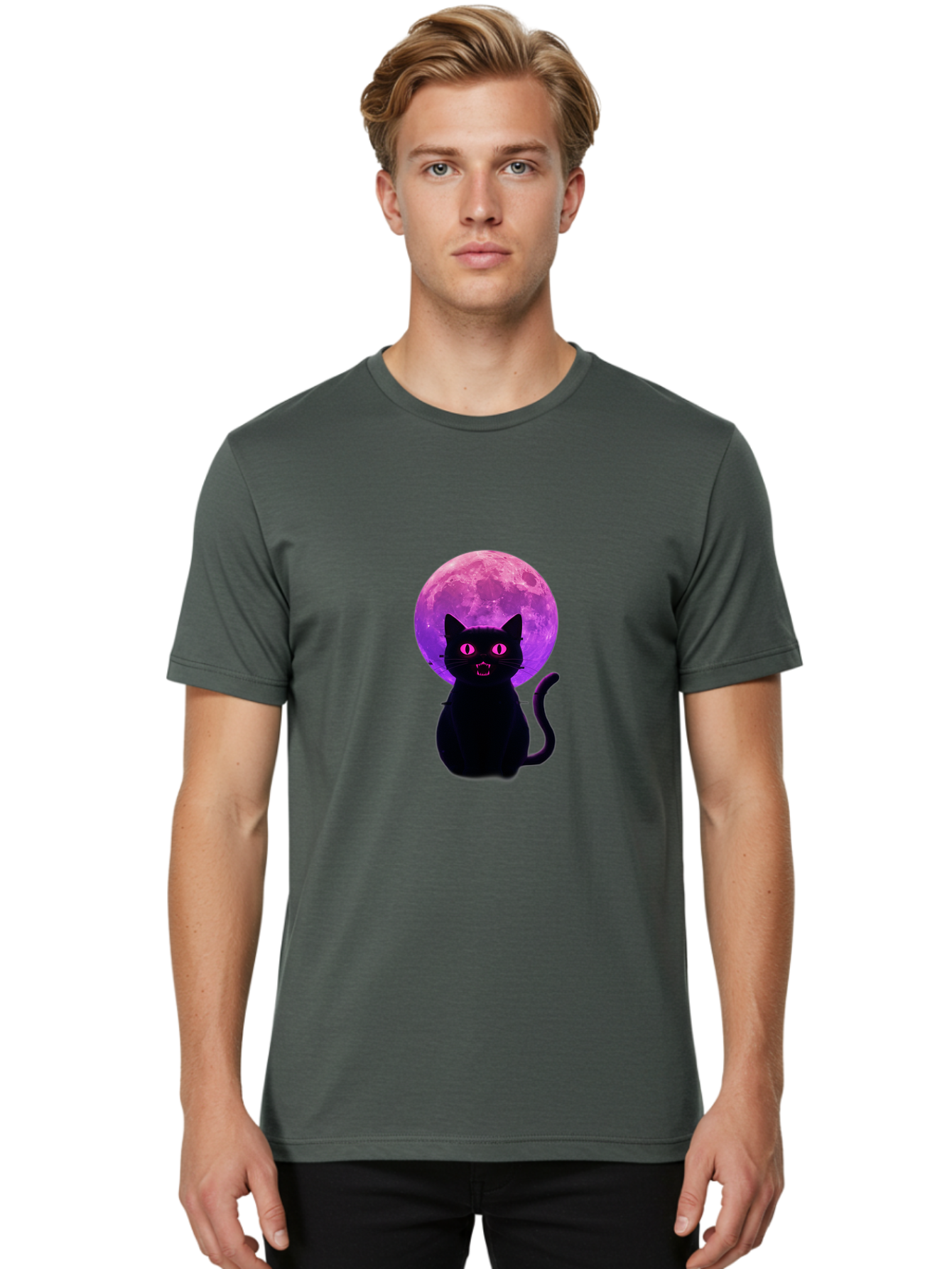 Cat-Under-Purple-Moon Men'S Graphic Tee, 100% Cotton, Comfortable Casual Summer Wear, Machine Washable, Vintage Camera, Old Camera, Antique Camera, Black Camera, Classic Photography, Photography Equipment, Nostalgic Device, Film Camera, Bai647 27