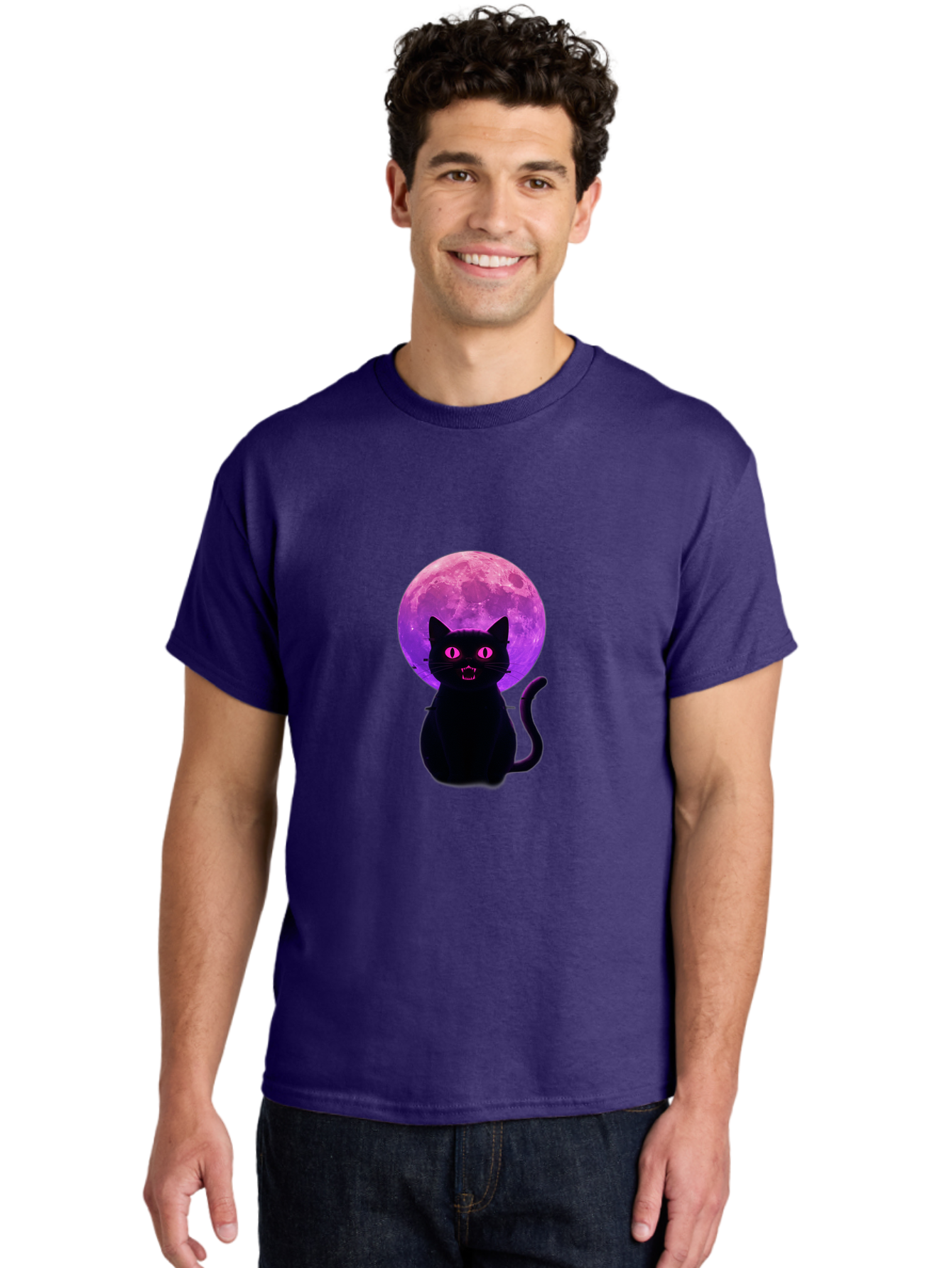 Cat-Under-Purple-Moon Men'S Graphic Tee, 100% Cotton, Comfortable Casual Summer Wear, Machine Washable, Vintage Camera, Old Camera, Antique Camera, Black Camera, Classic Photography, Photography Equipment, Nostalgic Device, Film Camera, Bai647 25