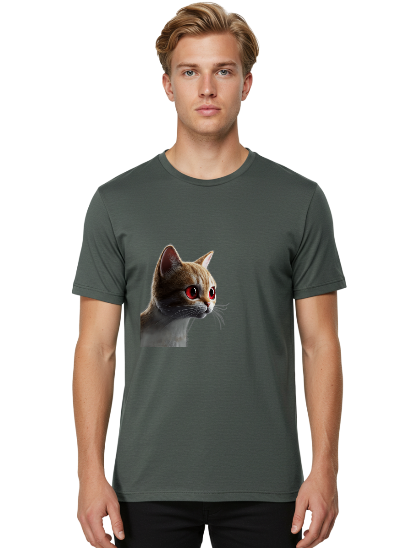 Cat-With-Red-Eyes Men'S Graphic Tee, 100% Cotton, Comfortable Casual Summer Wear, Machine Washable, Vintage Camera, Old Camera, Antique Camera, Black Camera, Classic Photography, Photography Equipment, Nostalgic Device, Film Camera, Camera Art Bai649 21