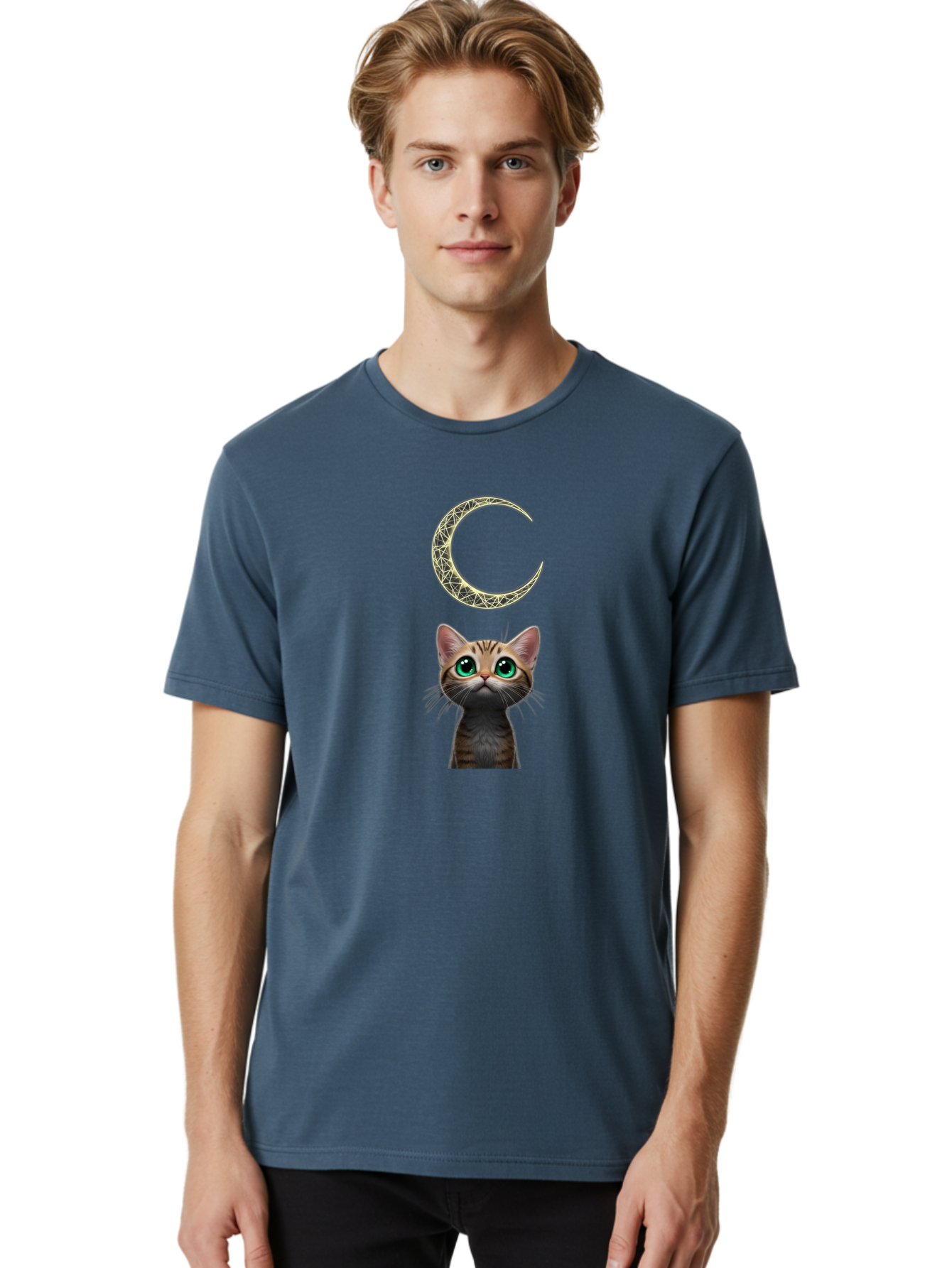 Crescent-Moon-Cat Men'S Graphic Tee, 100% Cotton, Comfortable Casual Summer Wear, Machine Washable, Vintage Camera, Old Camera, Antique Camera, Black Camera, Classic Photography, Photography Equipment, Nostalgic Device, Film Camera, Camera Art Bai749 16