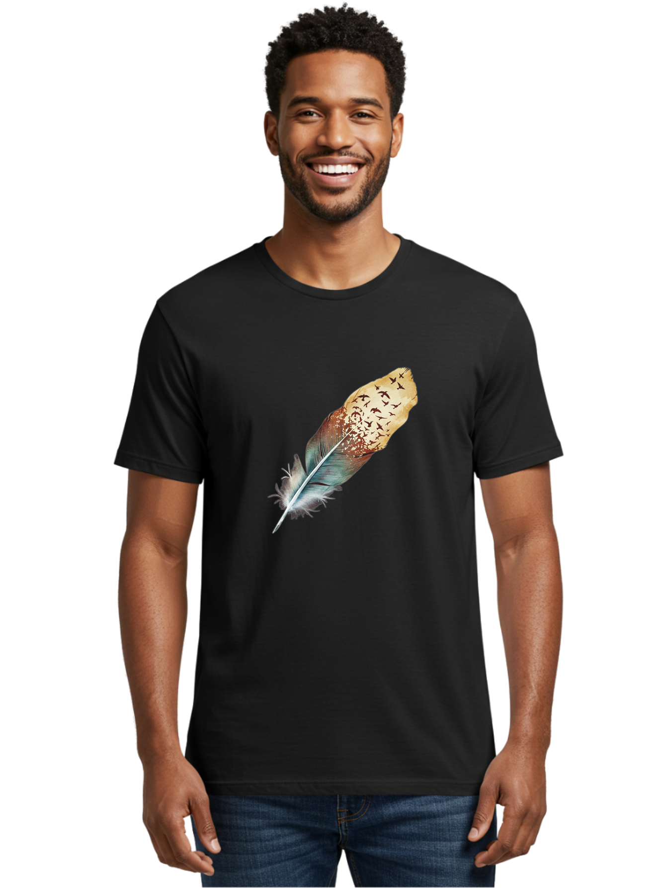 Flock-Of-Birds-Feather Men'S Graphic Tee, 100% Cotton, Comfortable Casual Summer Wear, Machine Washable, Vintage Camera, Old Camera, Antique Camera, Black Camera, Classic Photography, Photography Equipment, Nostalgic Device, Film Camera, Bai892 21