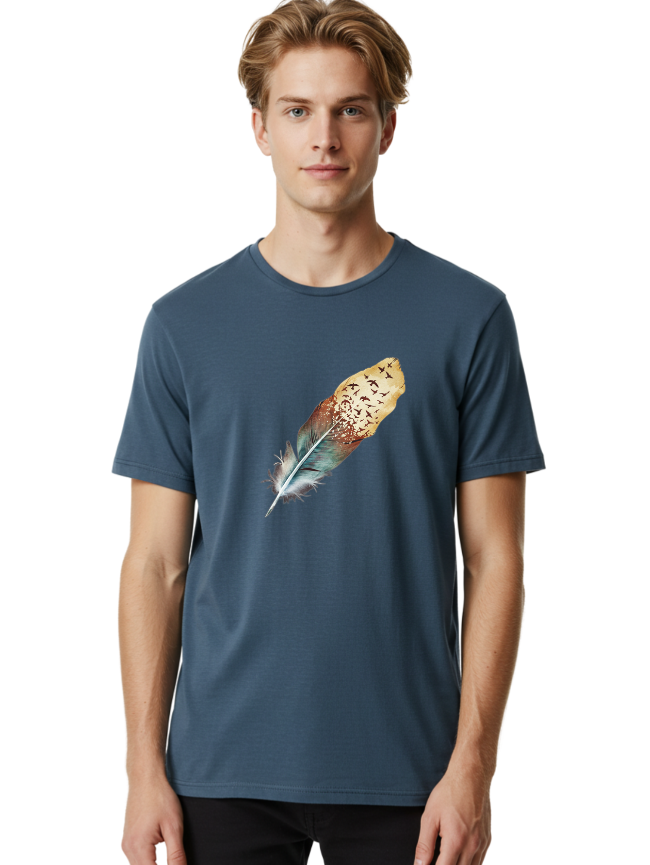 Flock-Of-Birds-Feather Men'S Graphic Tee, 100% Cotton, Comfortable Casual Summer Wear, Machine Washable, Vintage Camera, Old Camera, Antique Camera, Black Camera, Classic Photography, Photography Equipment, Nostalgic Device, Film Camera, Bai892 25