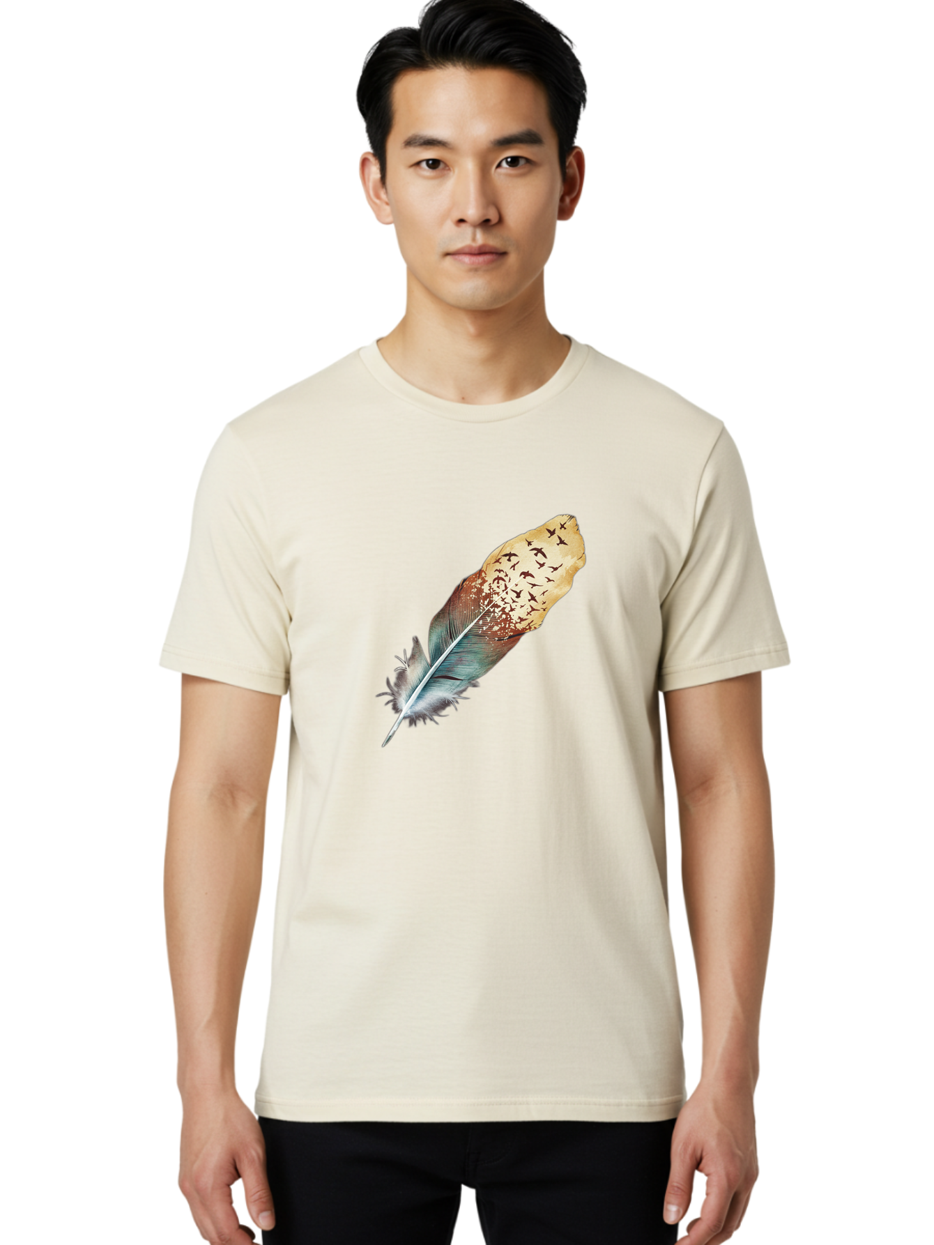 Flock-Of-Birds-Feather Men'S Graphic Tee, 100% Cotton, Comfortable Casual Summer Wear, Machine Washable, Vintage Camera, Old Camera, Antique Camera, Black Camera, Classic Photography, Photography Equipment, Nostalgic Device, Film Camera, Bai892 16
