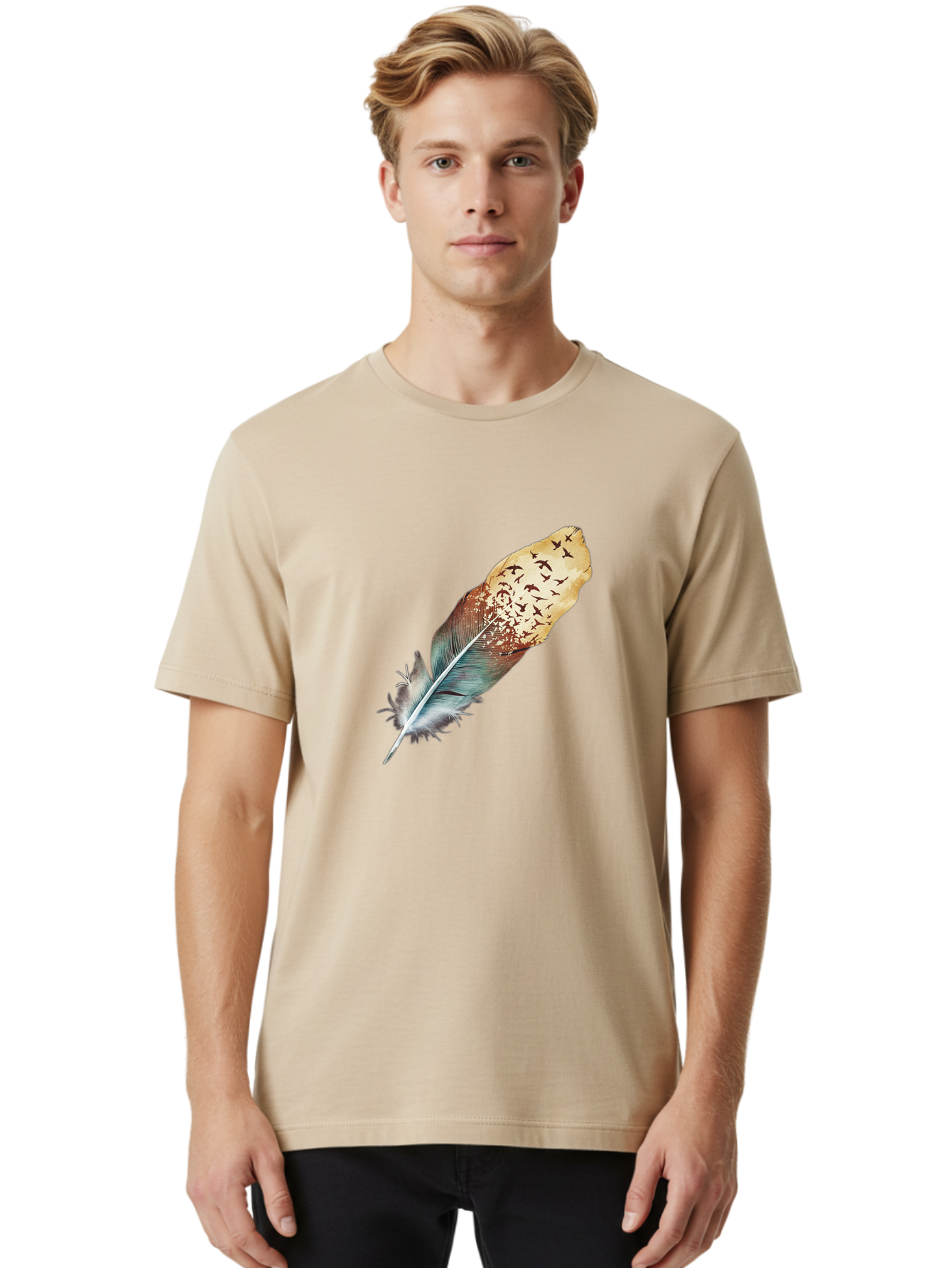 Flock-Of-Birds-Feather Men'S Graphic Tee, 100% Cotton, Comfortable Casual Summer Wear, Machine Washable, Vintage Camera, Old Camera, Antique Camera, Black Camera, Classic Photography, Photography Equipment, Nostalgic Device, Film Camera, Bai892 17