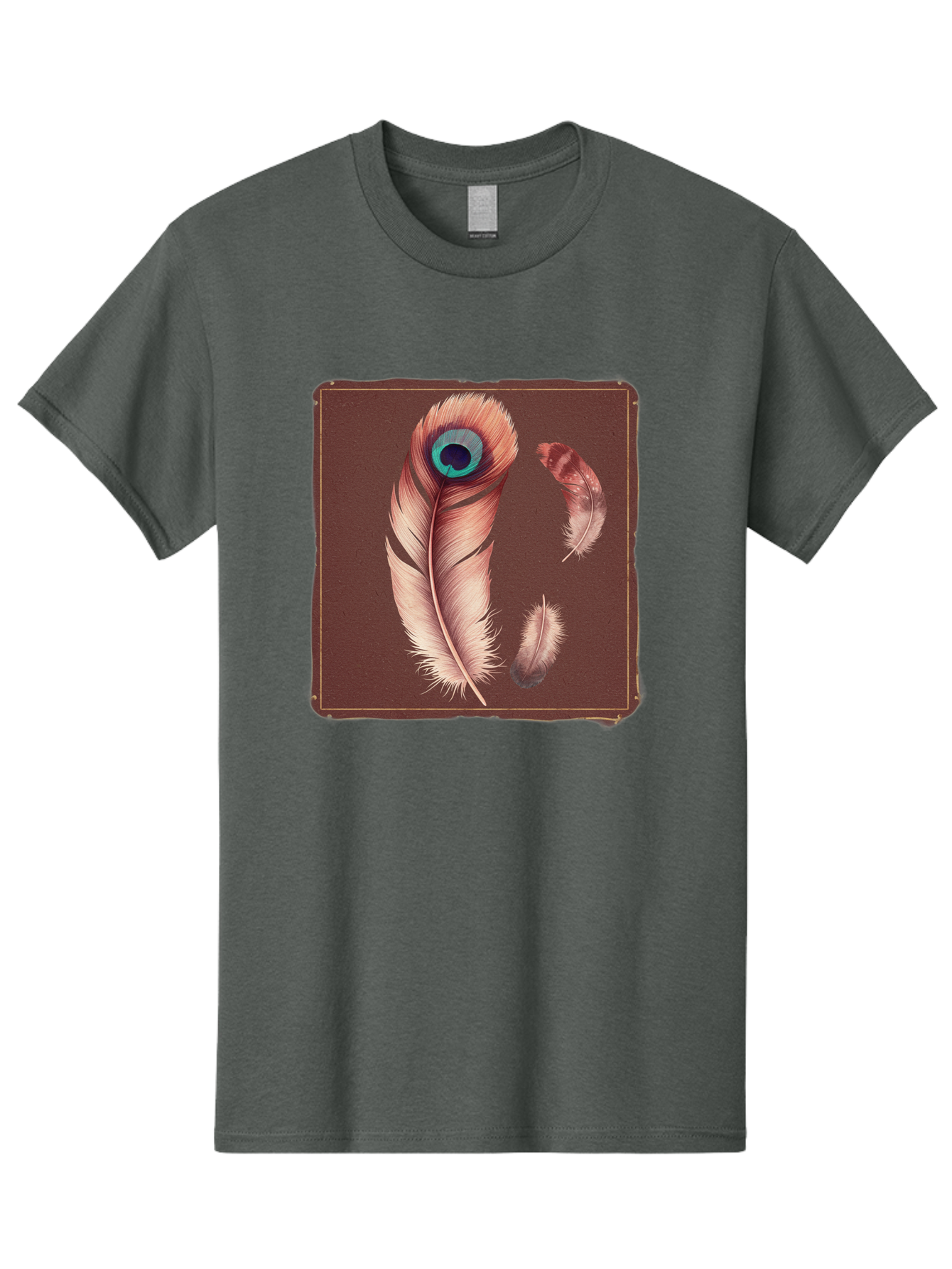 Peacock-Feathers-5 Men'S Graphic Tee, 100% Cotton, Comfortable Casual Summer Wear, Machine Washable, Vintage Camera, Old Camera, Antique Camera, Black Camera, Classic Photography, Photography Equipment, Nostalgic Device, Film Camera, Baj155 15