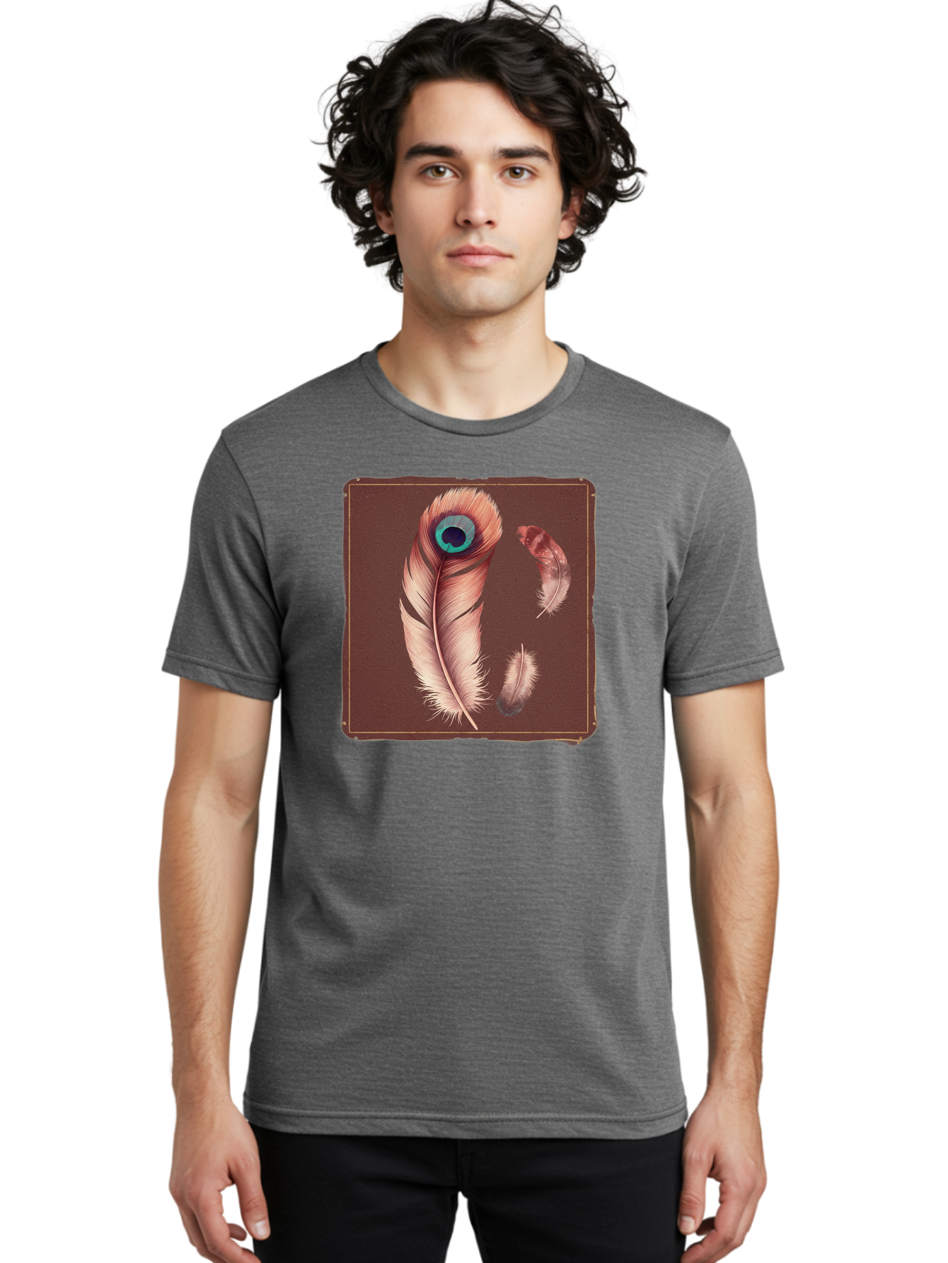 Peacock-Feathers-5 Men'S Graphic Tee, 100% Cotton, Comfortable Casual Summer Wear, Machine Washable, Vintage Camera, Old Camera, Antique Camera, Black Camera, Classic Photography, Photography Equipment, Nostalgic Device, Film Camera, Baj155 24