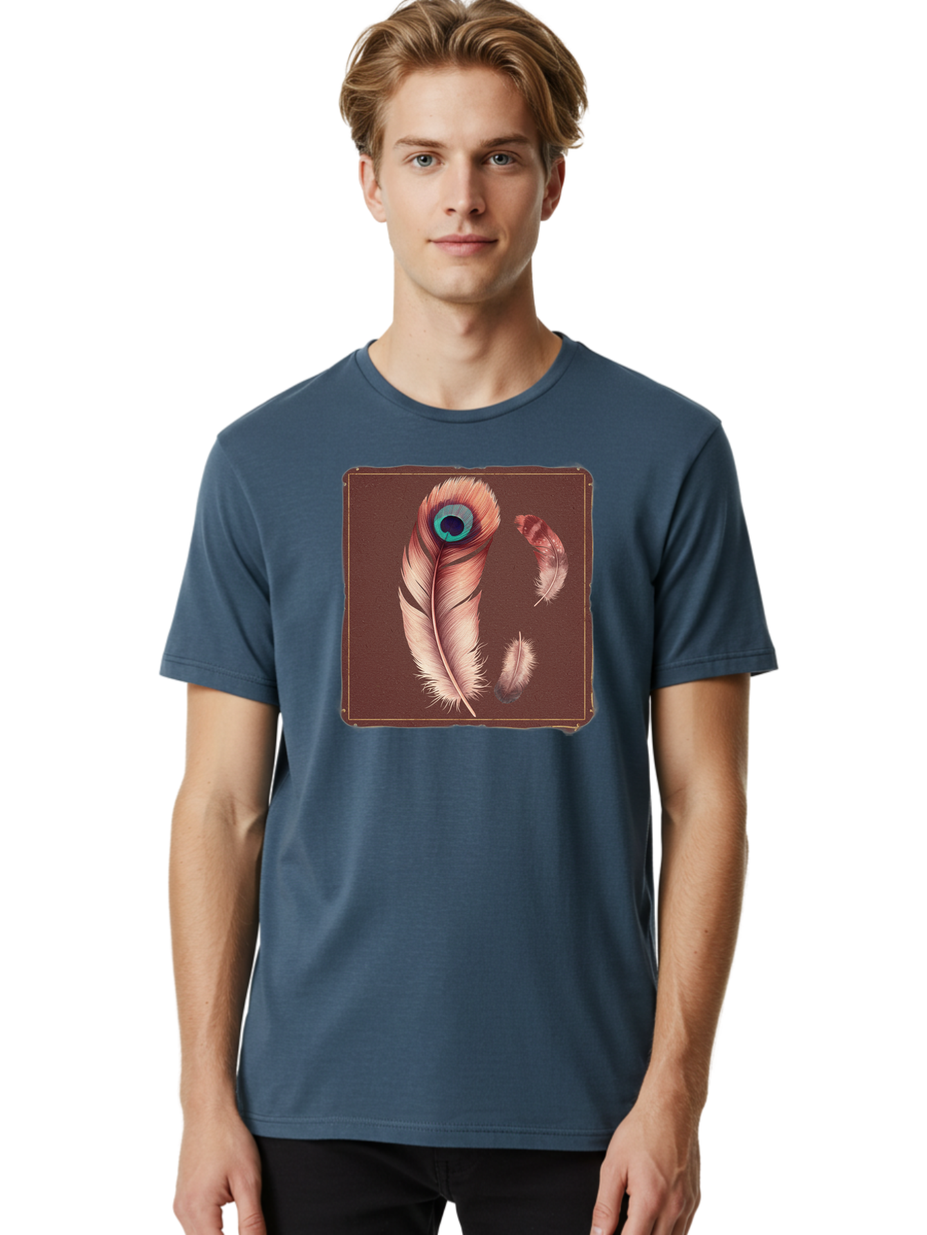 Peacock-Feathers-5 Men'S Graphic Tee, 100% Cotton, Comfortable Casual Summer Wear, Machine Washable, Vintage Camera, Old Camera, Antique Camera, Black Camera, Classic Photography, Photography Equipment, Nostalgic Device, Film Camera, Baj155 18
