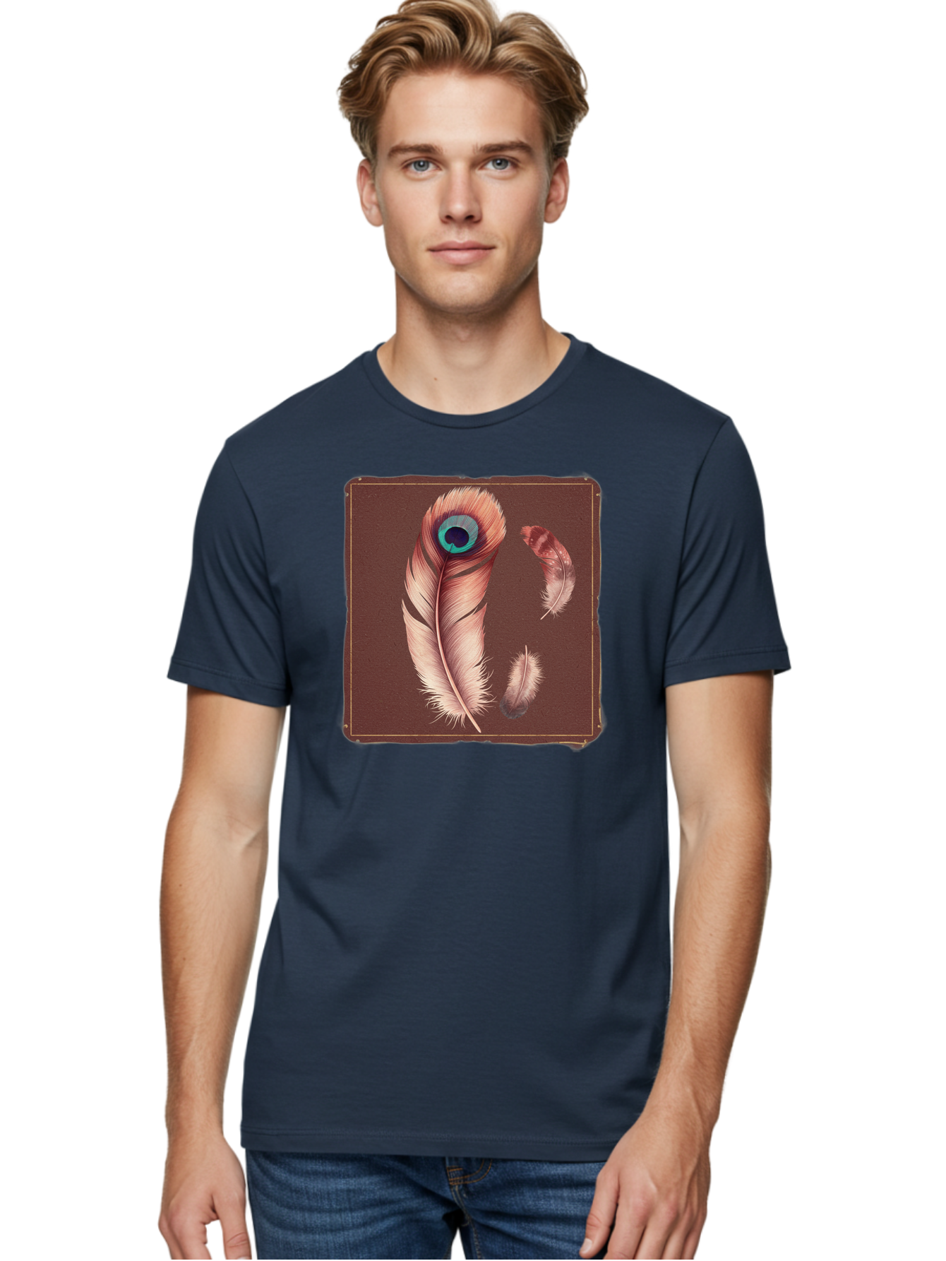 Peacock-Feathers-5 Men'S Graphic Tee, 100% Cotton, Comfortable Casual Summer Wear, Machine Washable, Vintage Camera, Old Camera, Antique Camera, Black Camera, Classic Photography, Photography Equipment, Nostalgic Device, Film Camera, Baj155 17