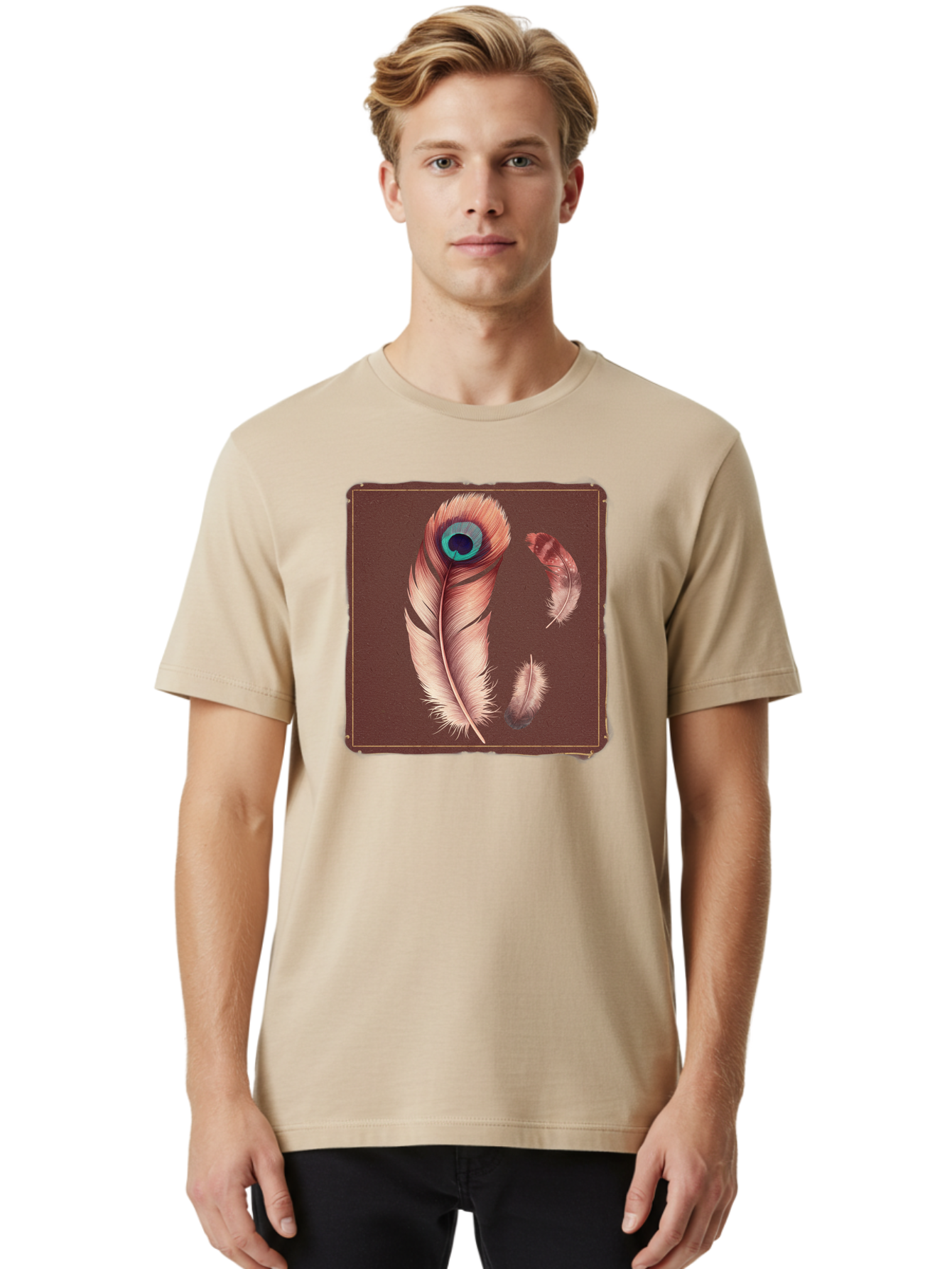 Peacock-Feathers-5 Men'S Graphic Tee, 100% Cotton, Comfortable Casual Summer Wear, Machine Washable, Vintage Camera, Old Camera, Antique Camera, Black Camera, Classic Photography, Photography Equipment, Nostalgic Device, Film Camera, Baj155 29