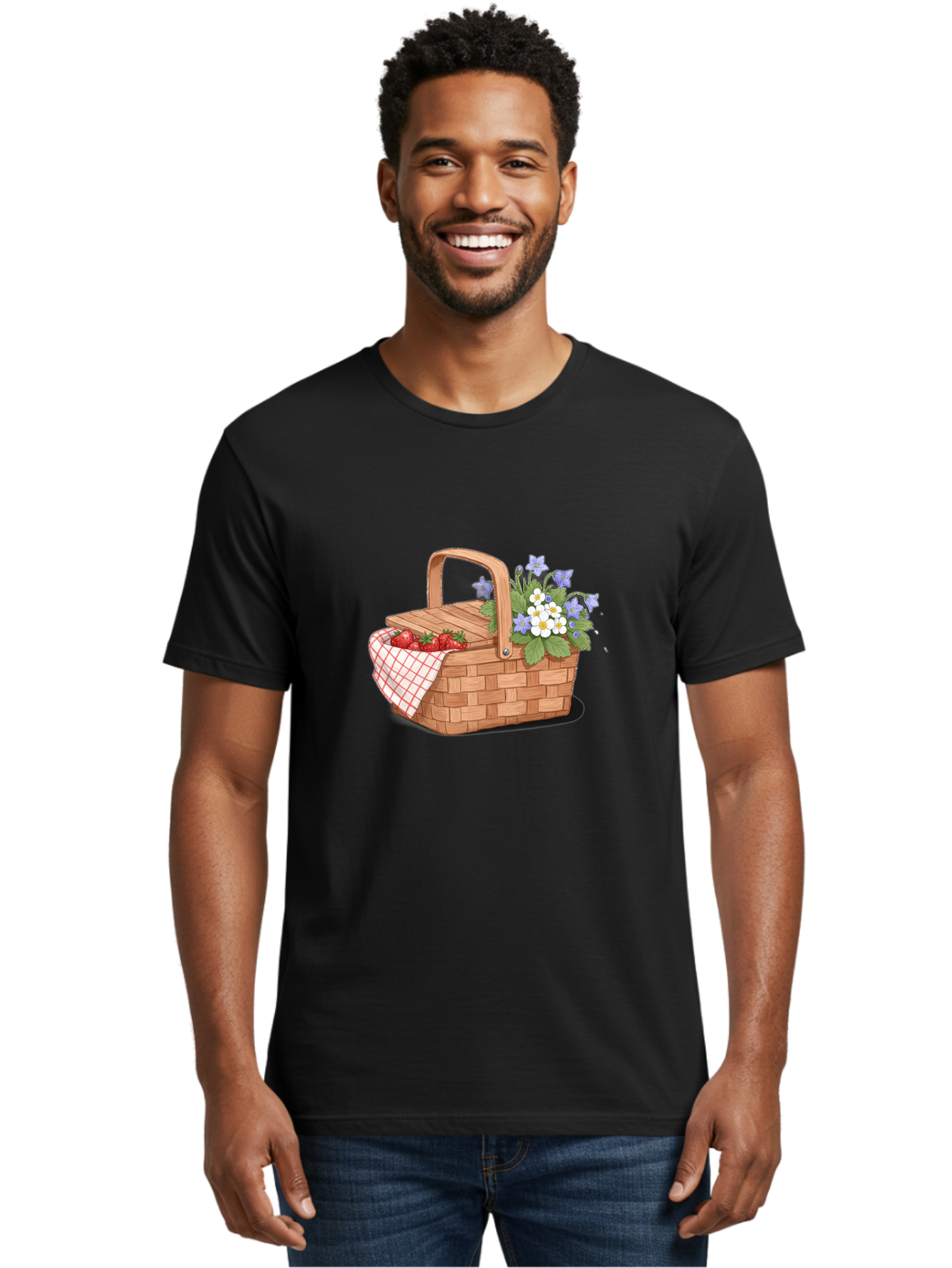 Picnic-Basket-1 Men'S Graphic Tee, 100% Cotton, Comfortable Casual Summer Wear, Machine Washable, Vintage Camera, Old Camera, Antique Camera, Black Camera, Classic Photography, Photography Equipment, Nostalgic Device, Film Camera, Camera Art Baj160 28