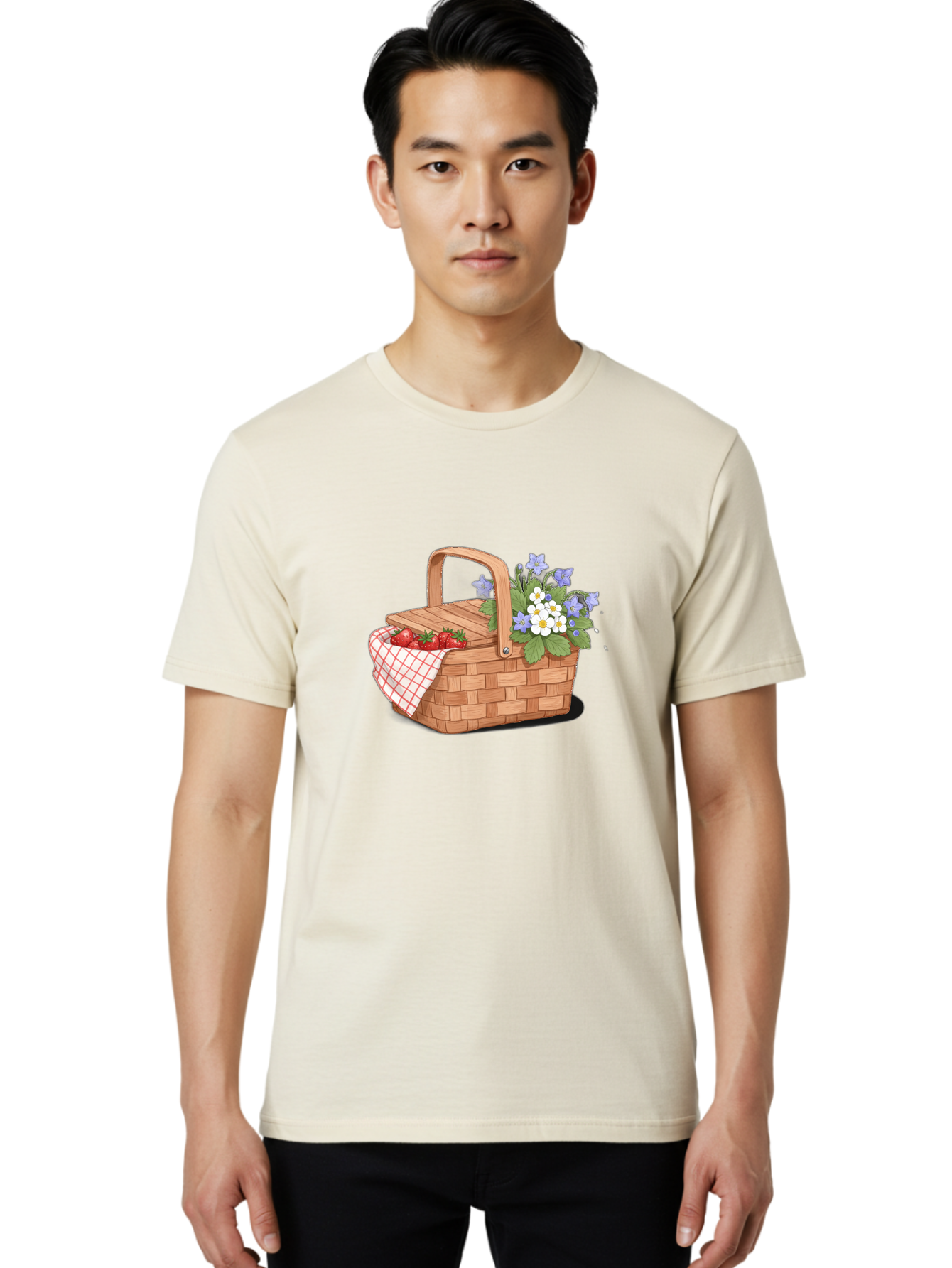 Picnic-Basket-1 Men'S Graphic Tee, 100% Cotton, Comfortable Casual Summer Wear, Machine Washable, Vintage Camera, Old Camera, Antique Camera, Black Camera, Classic Photography, Photography Equipment, Nostalgic Device, Film Camera, Camera Art Baj160 20