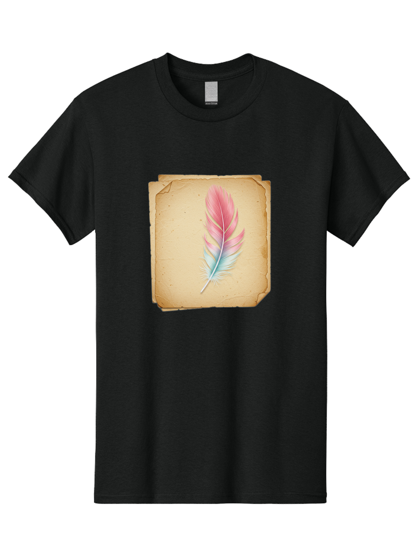 Pink-And-Blue-Feather Men'S Graphic Tee, 100% Cotton, Comfortable Casual Summer Wear, Machine Washable, Vintage Camera, Old Camera, Antique Camera, Black Camera, Classic Photography, Photography Equipment, Nostalgic Device, Film Camera, Baj163 4