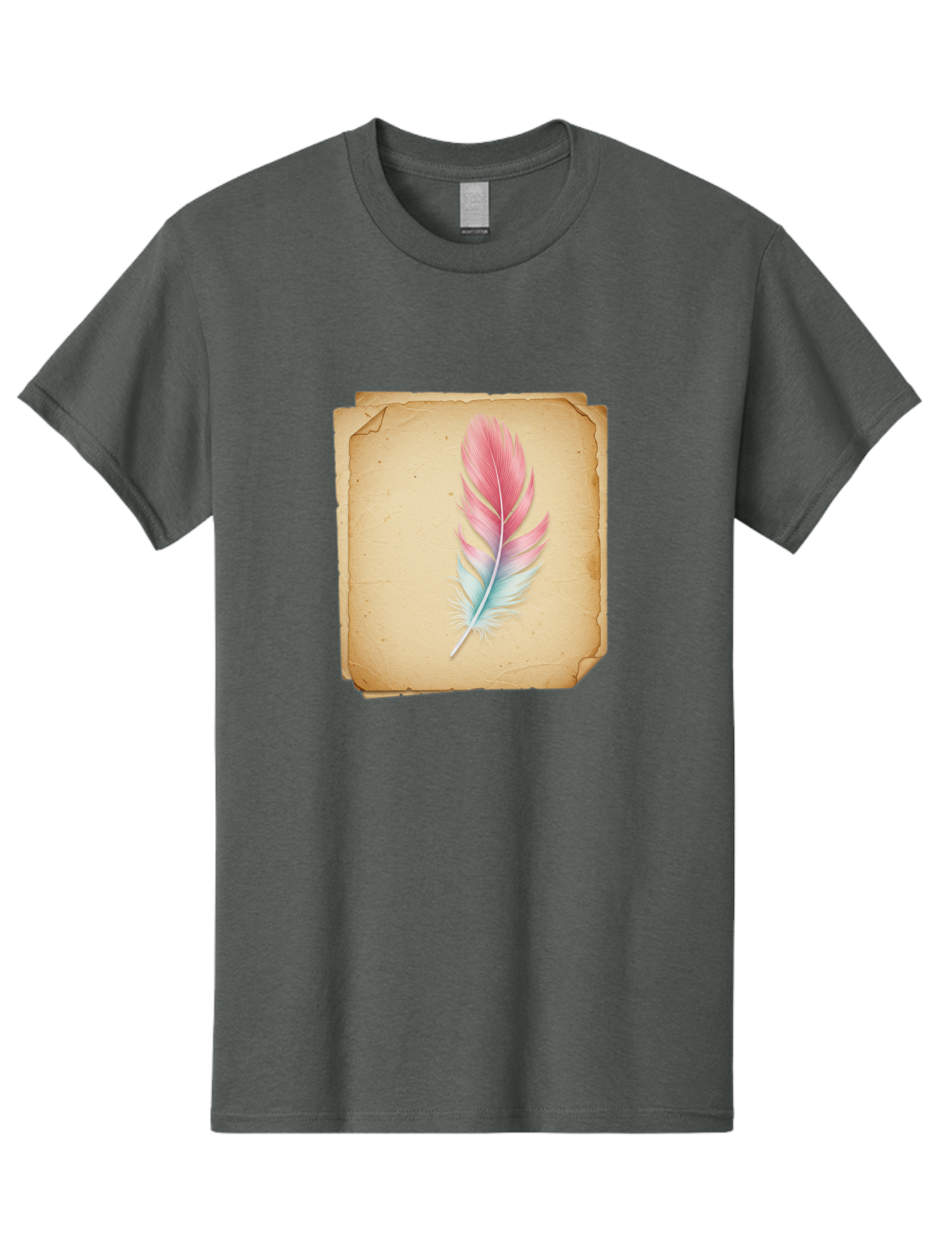 Pink-And-Blue-Feather Men'S Graphic Tee, 100% Cotton, Comfortable Casual Summer Wear, Machine Washable, Vintage Camera, Old Camera, Antique Camera, Black Camera, Classic Photography, Photography Equipment, Nostalgic Device, Film Camera, Baj163 15