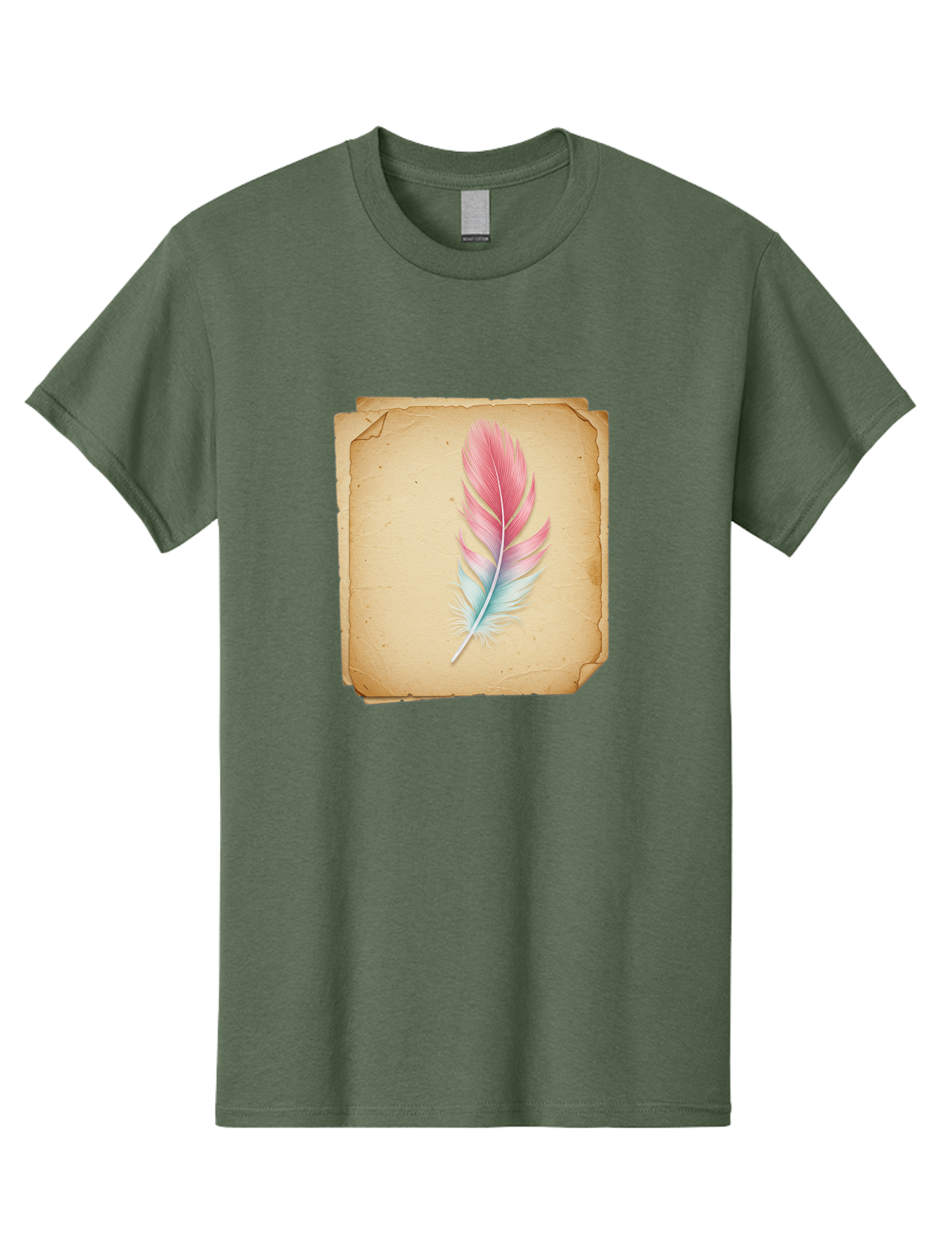 Pink-And-Blue-Feather Men'S Graphic Tee, 100% Cotton, Comfortable Casual Summer Wear, Machine Washable, Vintage Camera, Old Camera, Antique Camera, Black Camera, Classic Photography, Photography Equipment, Nostalgic Device, Film Camera, Baj163 1