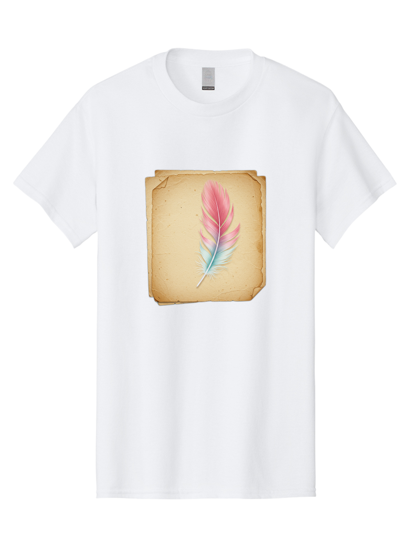 Pink-And-Blue-Feather Men'S Graphic Tee, 100% Cotton, Comfortable Casual Summer Wear, Machine Washable, Vintage Camera, Old Camera, Antique Camera, Black Camera, Classic Photography, Photography Equipment, Nostalgic Device, Film Camera, Baj163 2