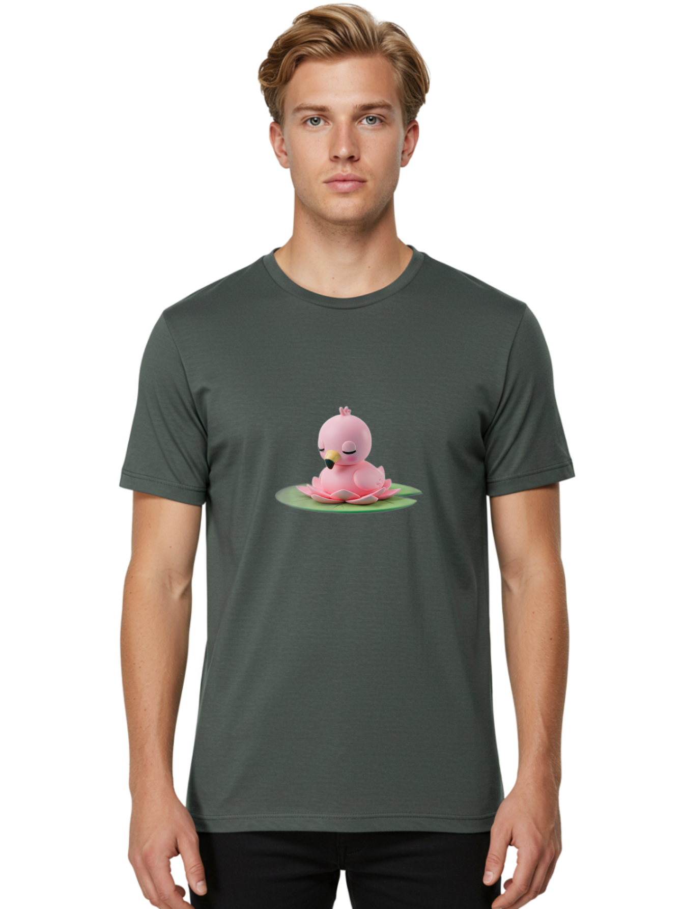 Pink-Bird-On-Lotus-1 Men'S Graphic Tee, 100% Cotton, Comfortable Casual Summer Wear, Machine Washable, Vintage Camera, Old Camera, Antique Camera, Black Camera, Classic Photography, Photography Equipment, Nostalgic Device, Film Camera, Baj164 20