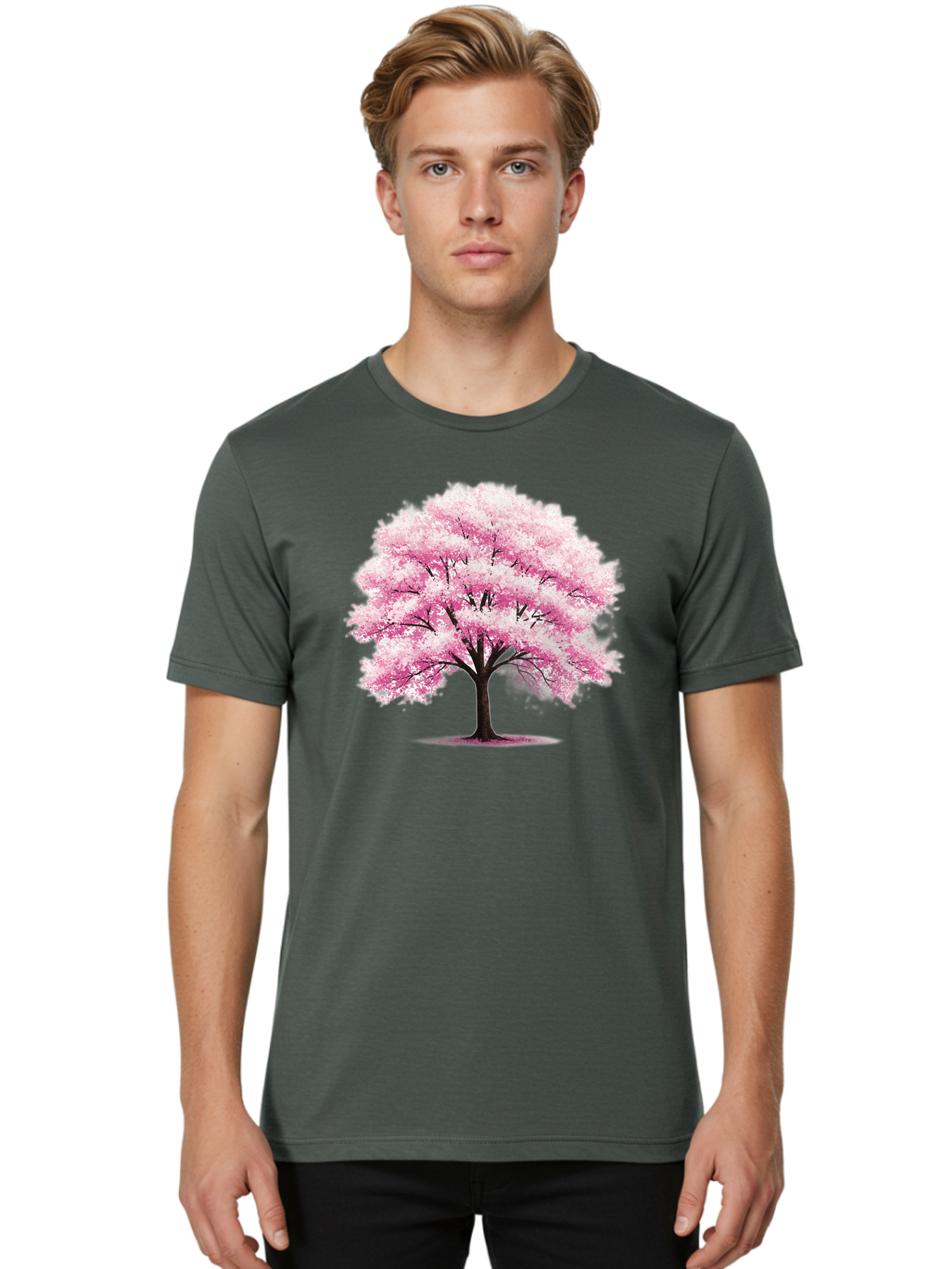 Pink-Cherry-Blossom-Tree-1 Men'S Graphic Tee, 100% Cotton, Comfortable Casual Summer Wear, Machine Washable, Vintage Camera, Old Camera, Antique Camera, Black Camera, Classic Photography, Photography Equipment, Nostalgic Device, Film Camera, Baj166 29